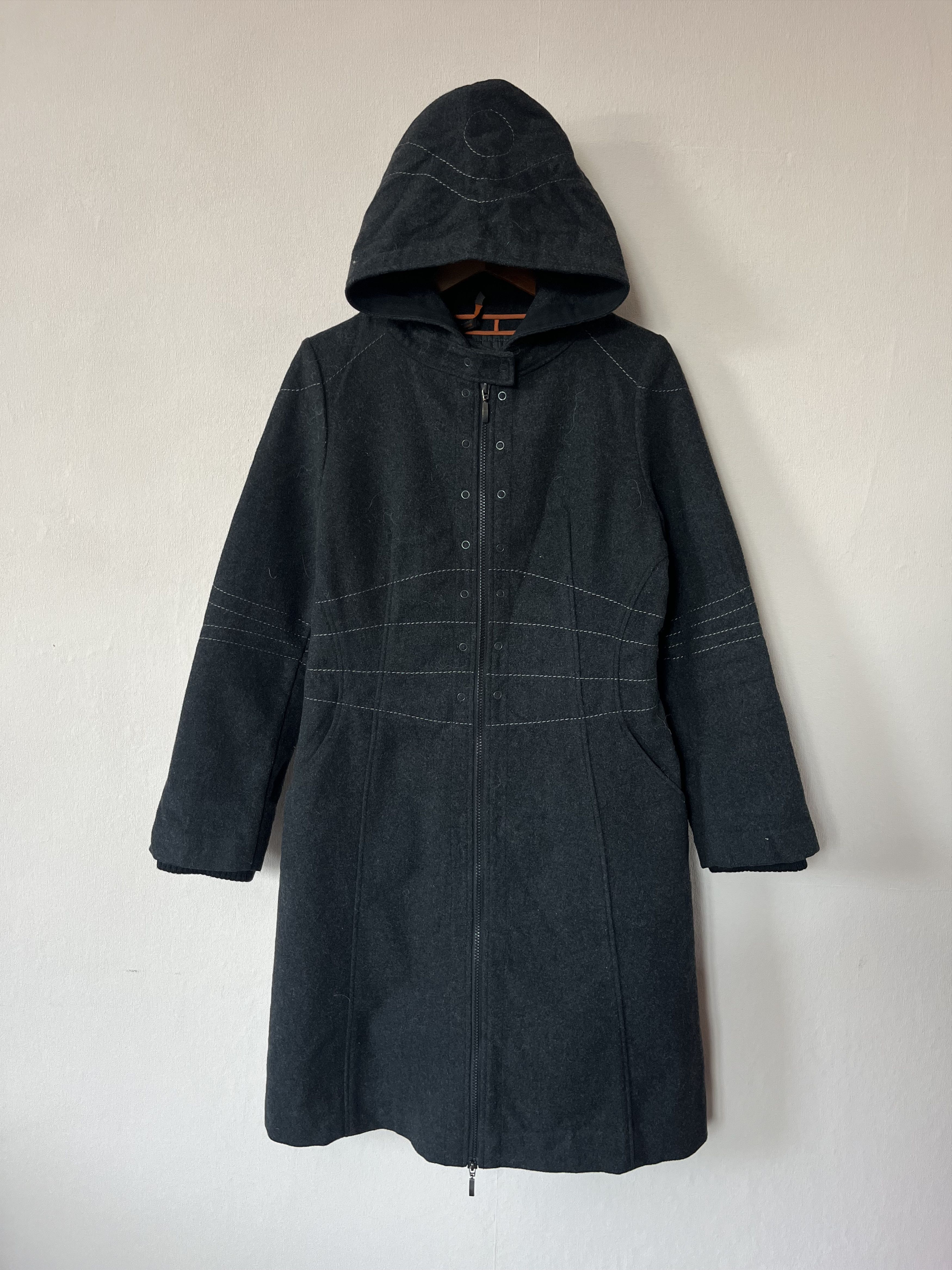 Cop Copine Cop Copine Vintage Wool Long Coat Zip Jacket Gray Lining Wit Size S / US 4 / IT 40 - 2 Thumbnail