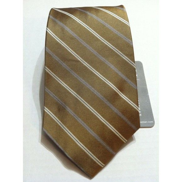 Hickey Freeman HICKEY FREEMAN MENS NEW GOLD 100% SILK NECK TIE WIDTH: 4" Size ONE SIZE - 1 Thumbnail