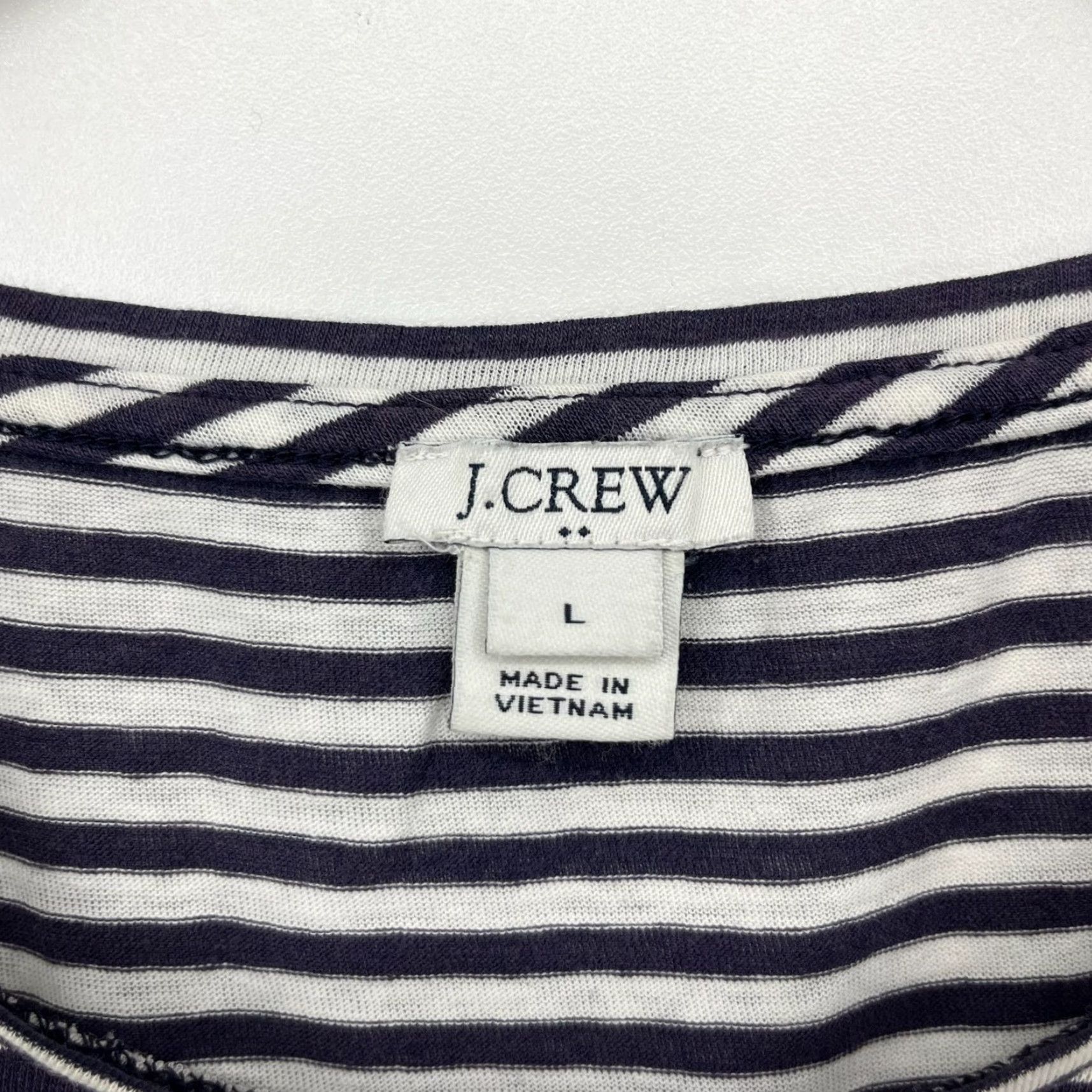 J.Crew J.CREW Tank Top Women's L White Striped Sleeveless Round Neck Size L / US 10 / IT 46 - 4 Thumbnail