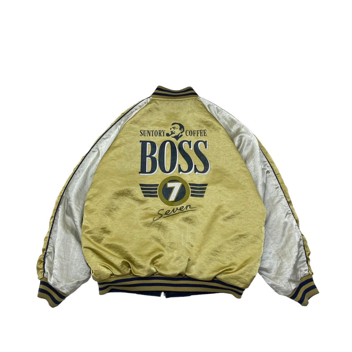 Japanese Brand 🔥Vintage Suntory Coffee Boss Bomber Reversible Satin Jacket Size US L / EU 52-54 / 3 - 1 Thumbnail