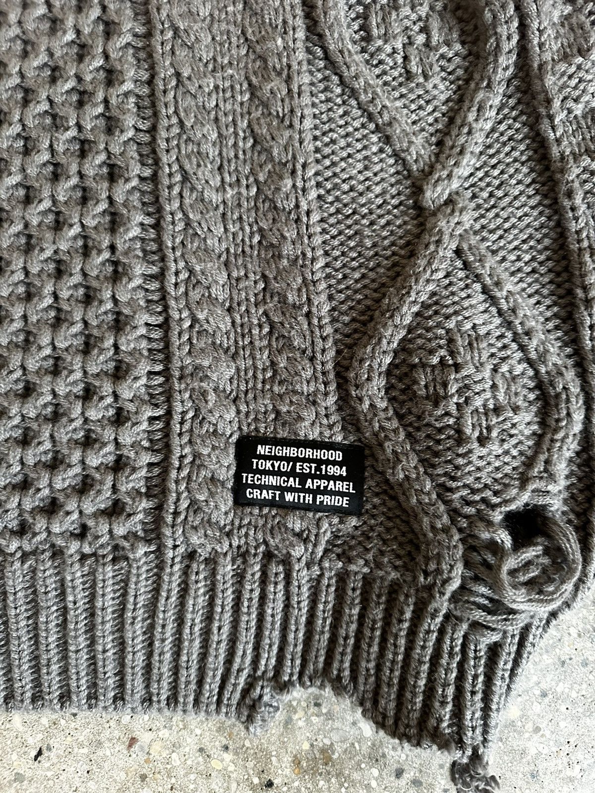 Neighborhood Neighborhood Savage Distressed Knitted Sweater | Grailed