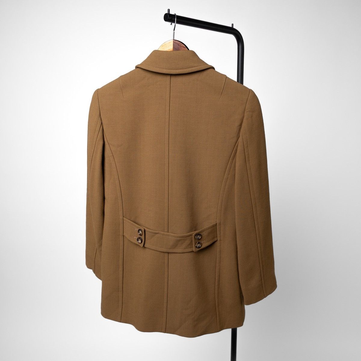 MAX&Co. Max&Co Womens Beige Wool Short Trench Coat Double Breasted Size S / US 4 / IT 40 - 2 Thumbnail