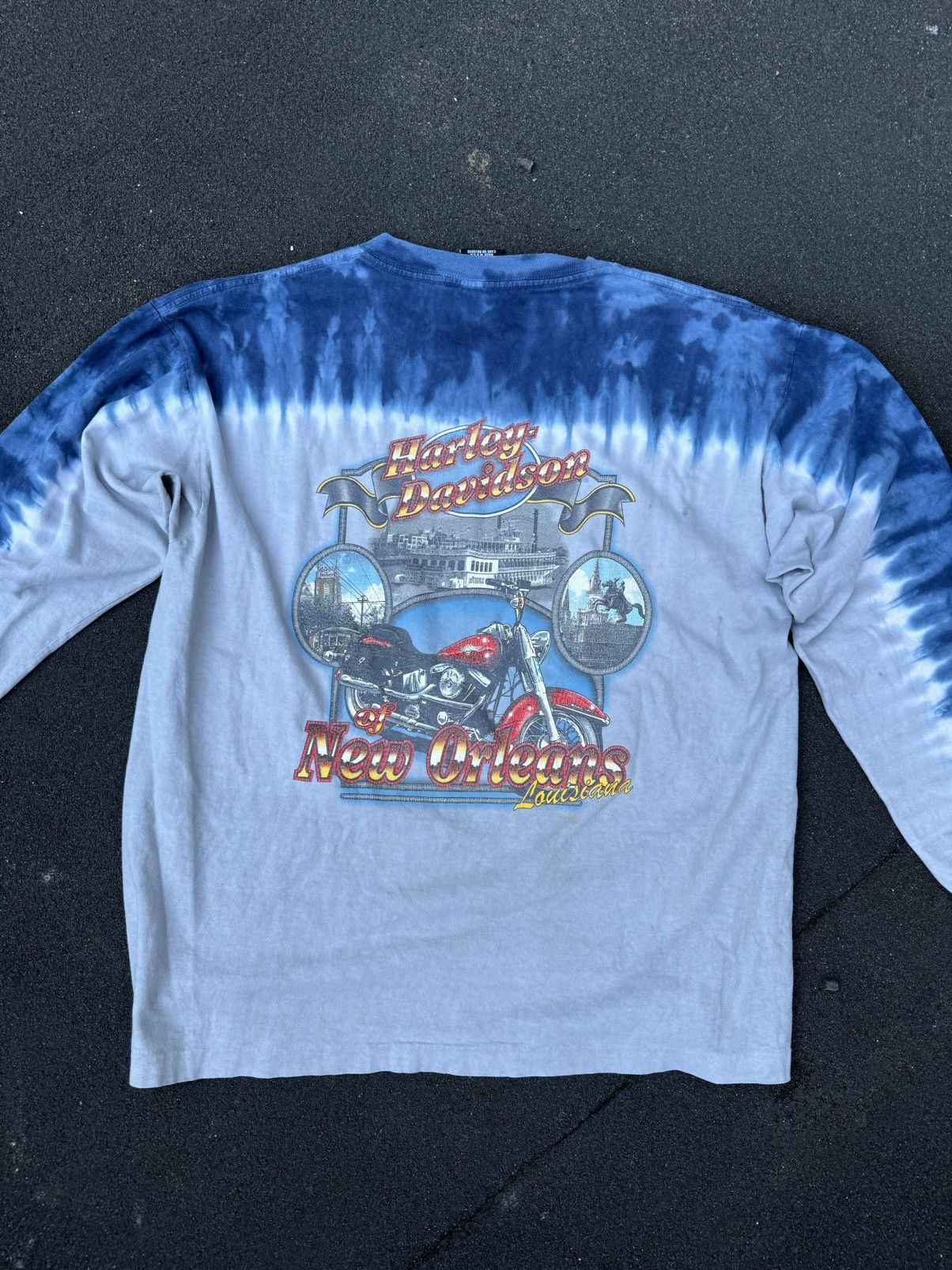 Harley Davidson × Vintage 90s Vintage Harley Davidson Tie Dye Longsleeve Tee L Size US L / EU 52-54 / 3 - 1 Thumbnail