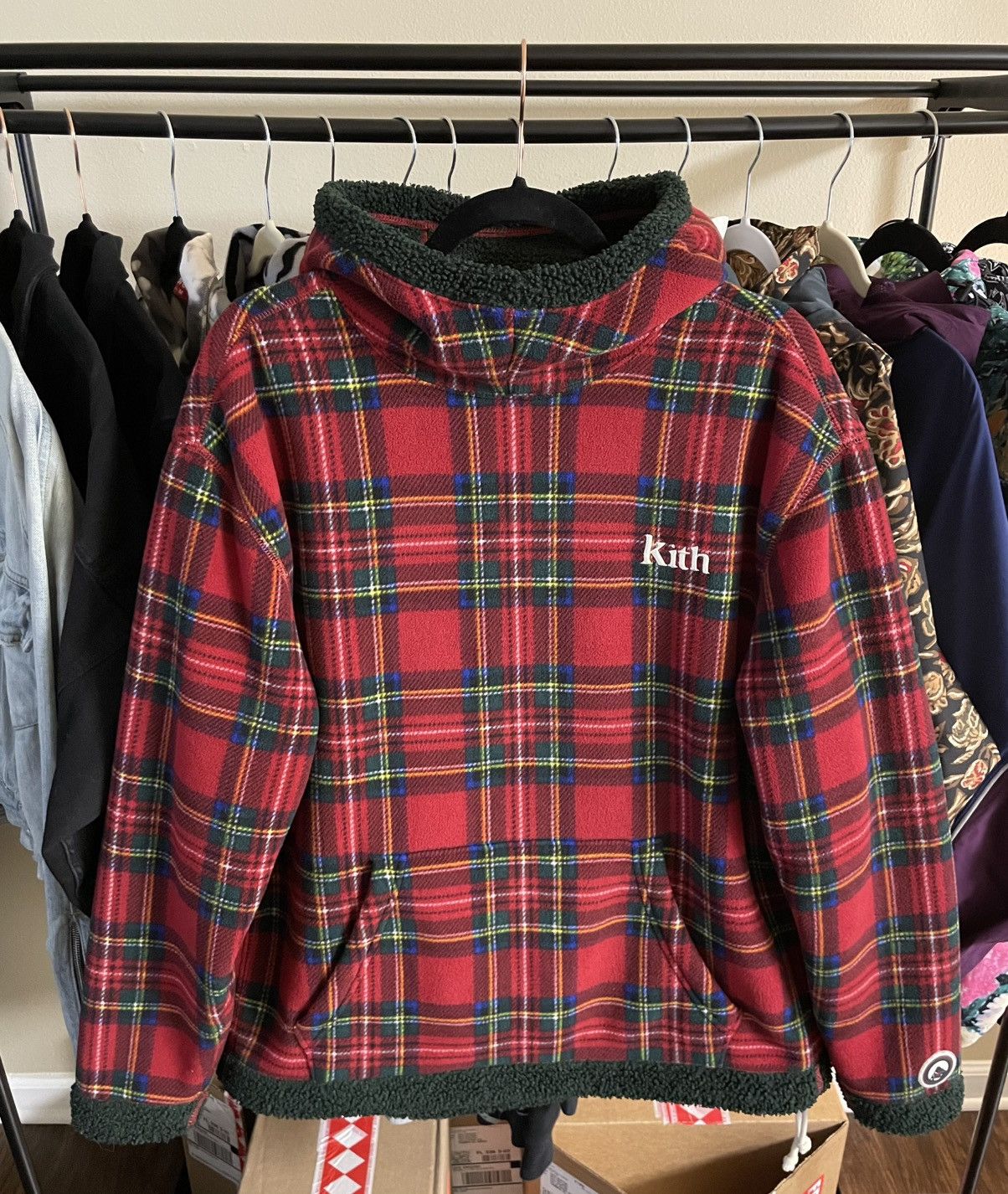 Kith Adrian Sherpa Hoodie - Tartan Size US M / EU 48-50 / 2 - 1 Thumbnail
