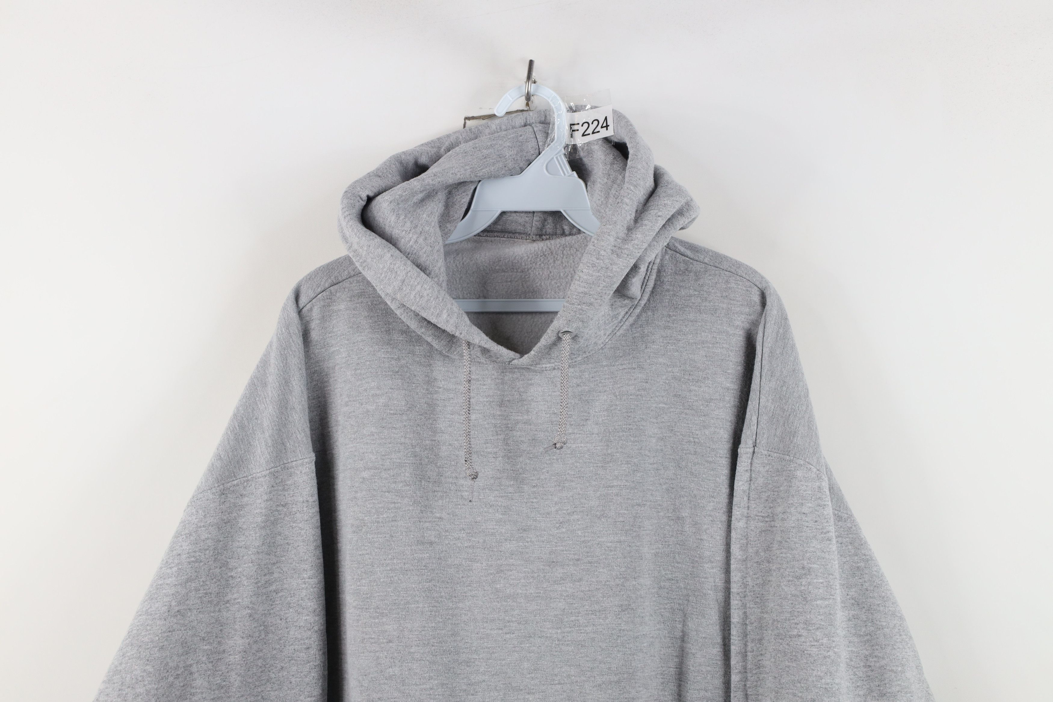 Vintage Vintage 90s Streetwear Blank Hoodie Sweatshirt Heather Gray Size US XL / EU 56 / 4 - 2 Thumbnail
