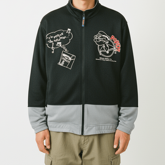 Cartoon Network Vintage Popeye Parka Jacket Sweater Full Zipper Cartoon Size US XL / EU 56 / 4 - 1 Thumbnail