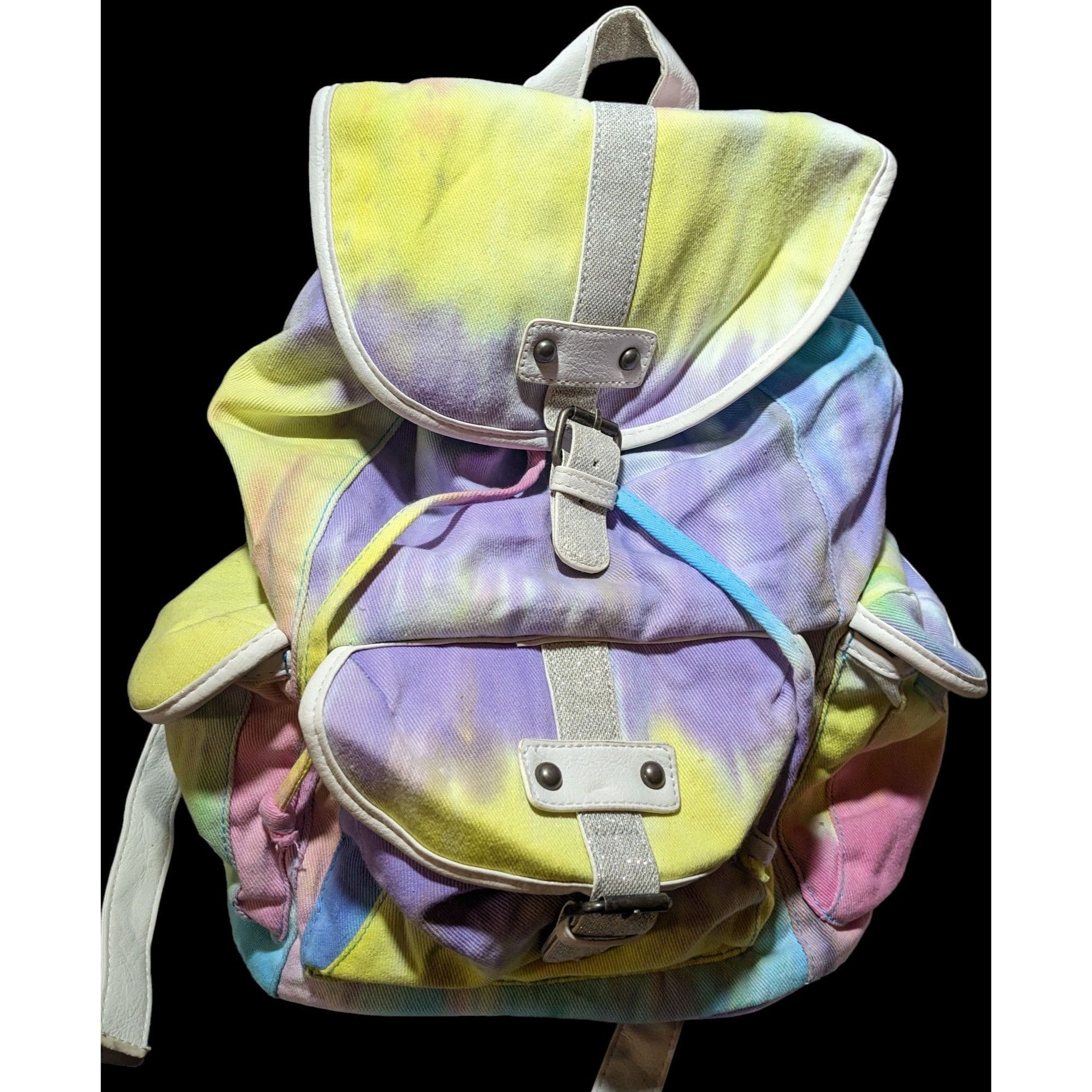 Other Candies Rainbow Tie Dye Glitter Strap Backpack Size ONE SIZE - 1 Thumbnail