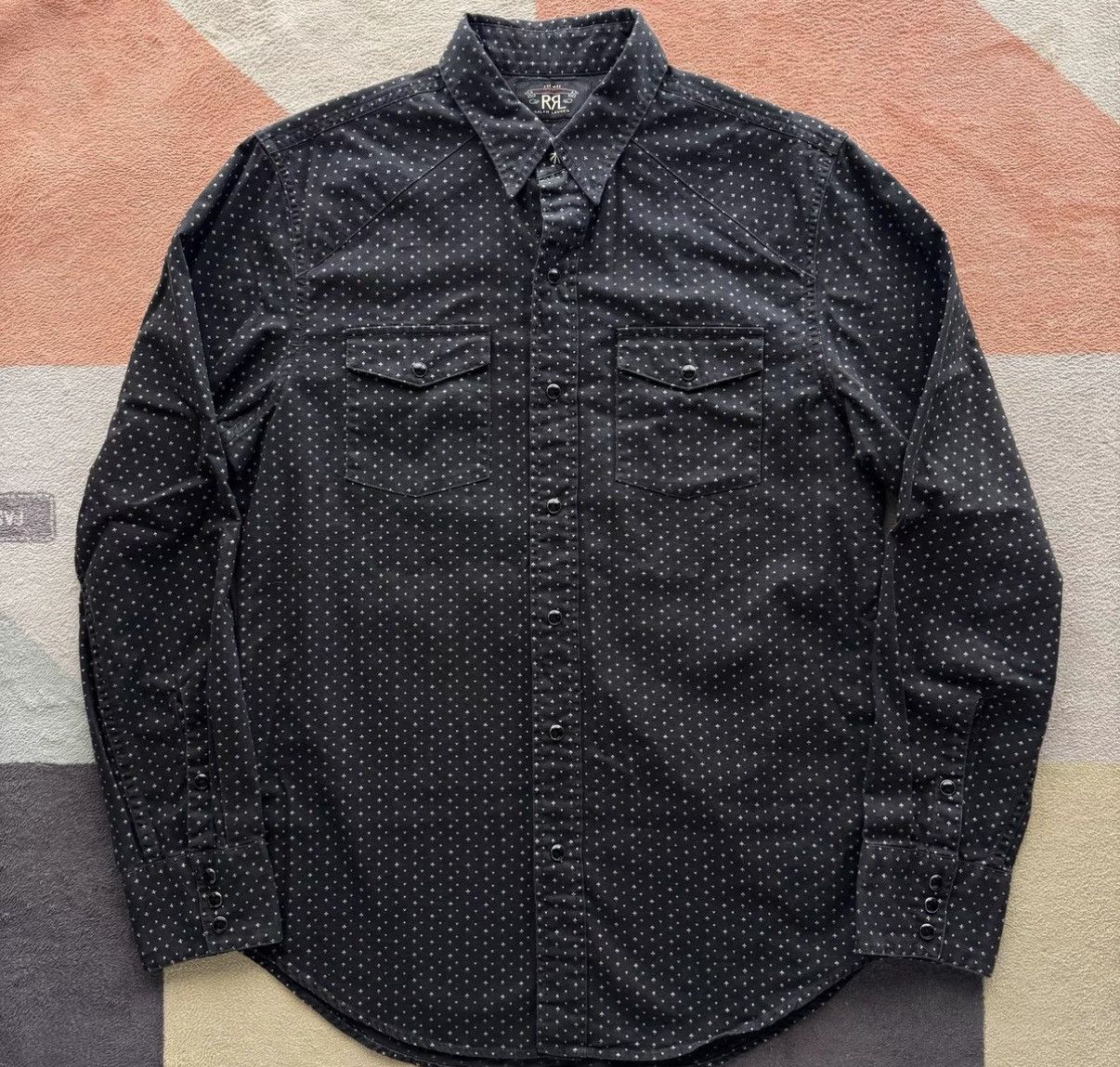 RRL Ralph Lauren RRL Ralph Lauren Double RL Black Poker Western Shirt K22 Size US M / EU 48-50 / 2 - 2 Thumbnail