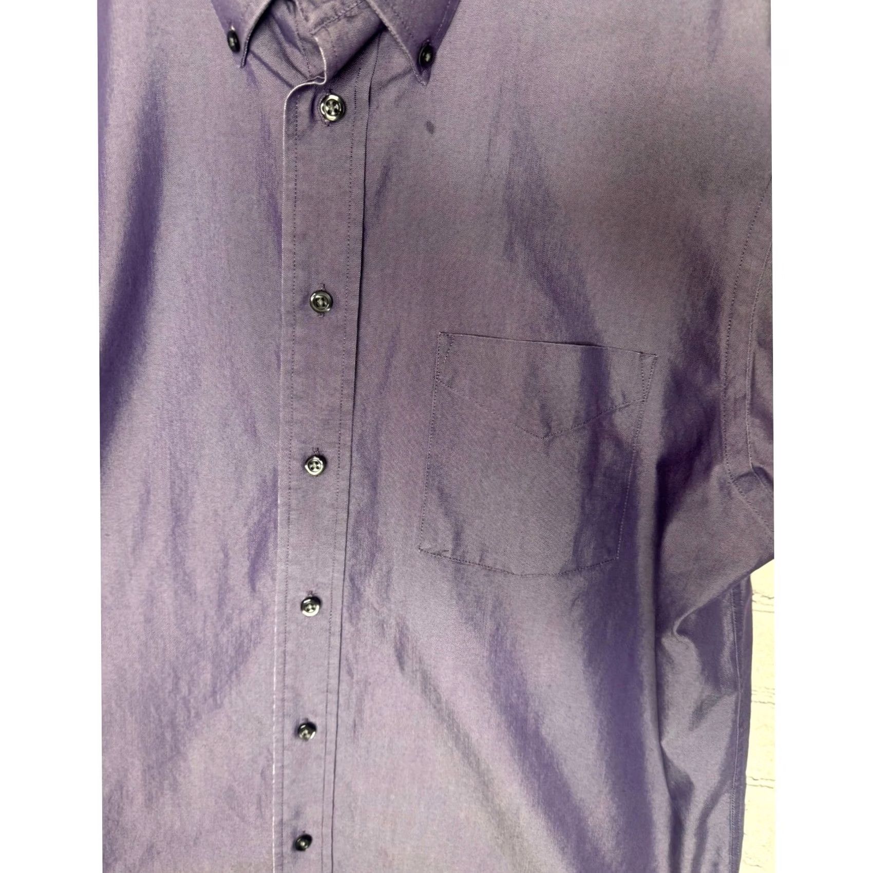 Stafford Stafford Shirt Mens 16 Purple Essentials The Blazer Button Down Size Size US L / EU 52-54 / 3 - 2 Thumbnail