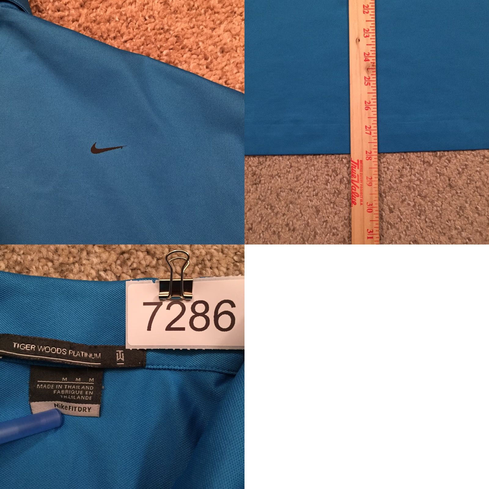 Vintage Tiger Woods Polo Shirt Mens M Blue Short Sleeve Dri Fit Polo Shirt Solid Blue Polo Shirt Mens Short Sleeve Nike Tiger Woods Size US M / EU 48-50 / 2 - 8 Thumbnail