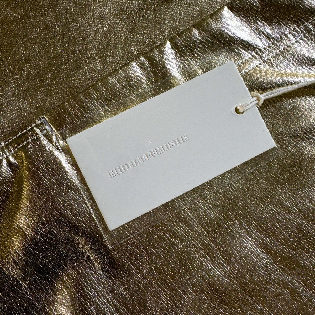 Melitta Baumeister Melitta Baumeister Gold Laminated Denim Pants Size US 29 - 7 Thumbnail