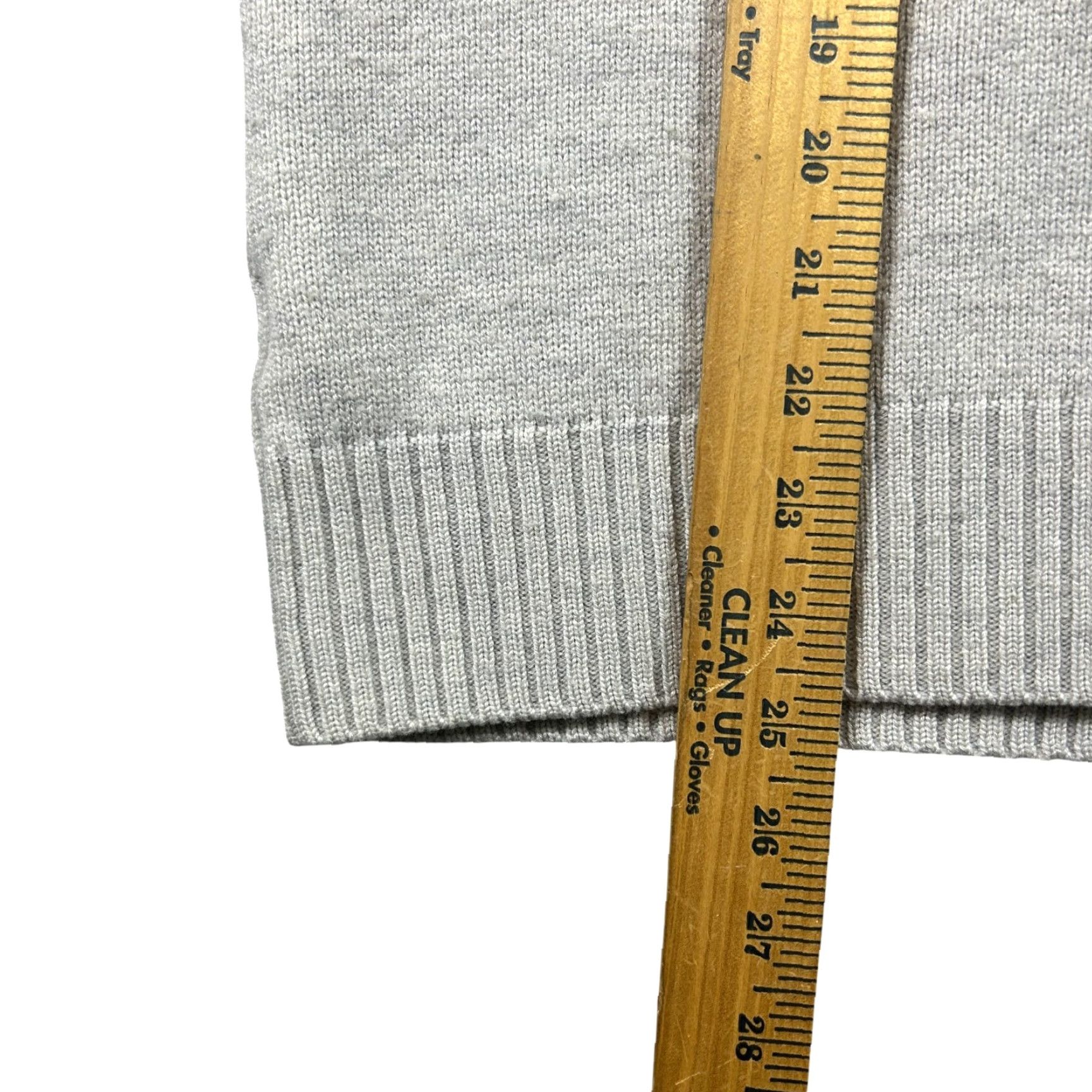 Pronto Uomo Pronto-Uomo Sweater Mens 2XLT Tall Light Gray Wool Cable Knit 1/4 Zip Pullover Size US XXL / EU 58 / 5 - 7 Thumbnail