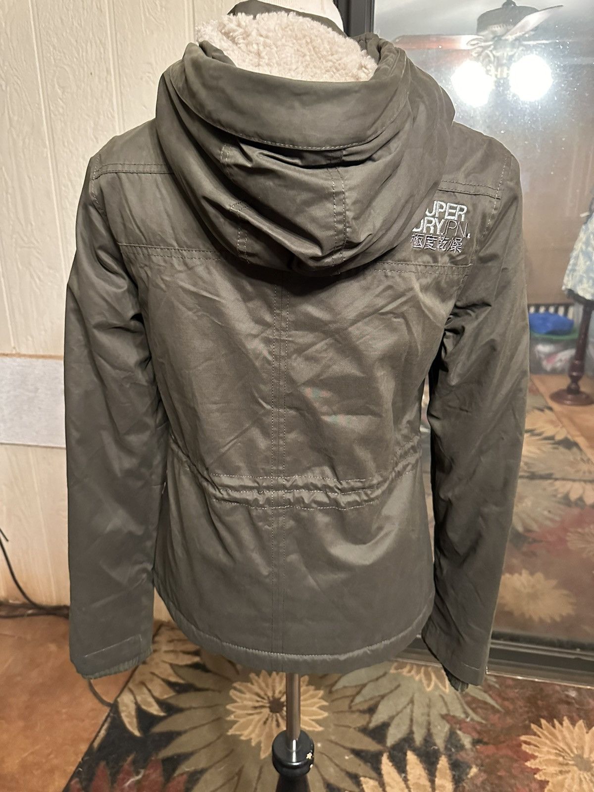 Superdry Japan Microfibre Windparka Women's M Hoodie Khaki