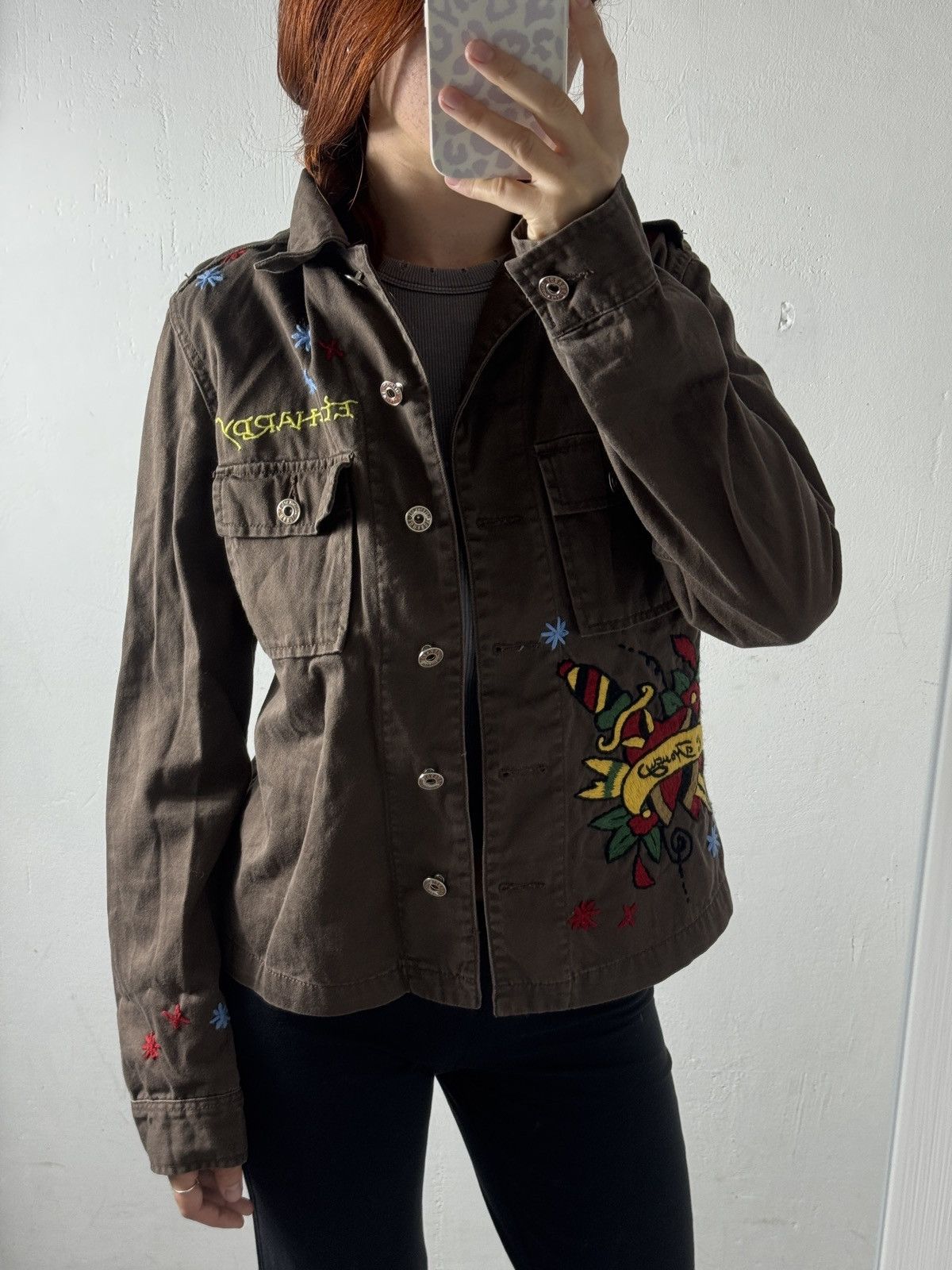Ed Hardy VINTAGE ED HARDY EMBROIDERED LOGO 2000s BUTTON UP JACKET Size M / US 6-8 / IT 42-44 - 3 Thumbnail