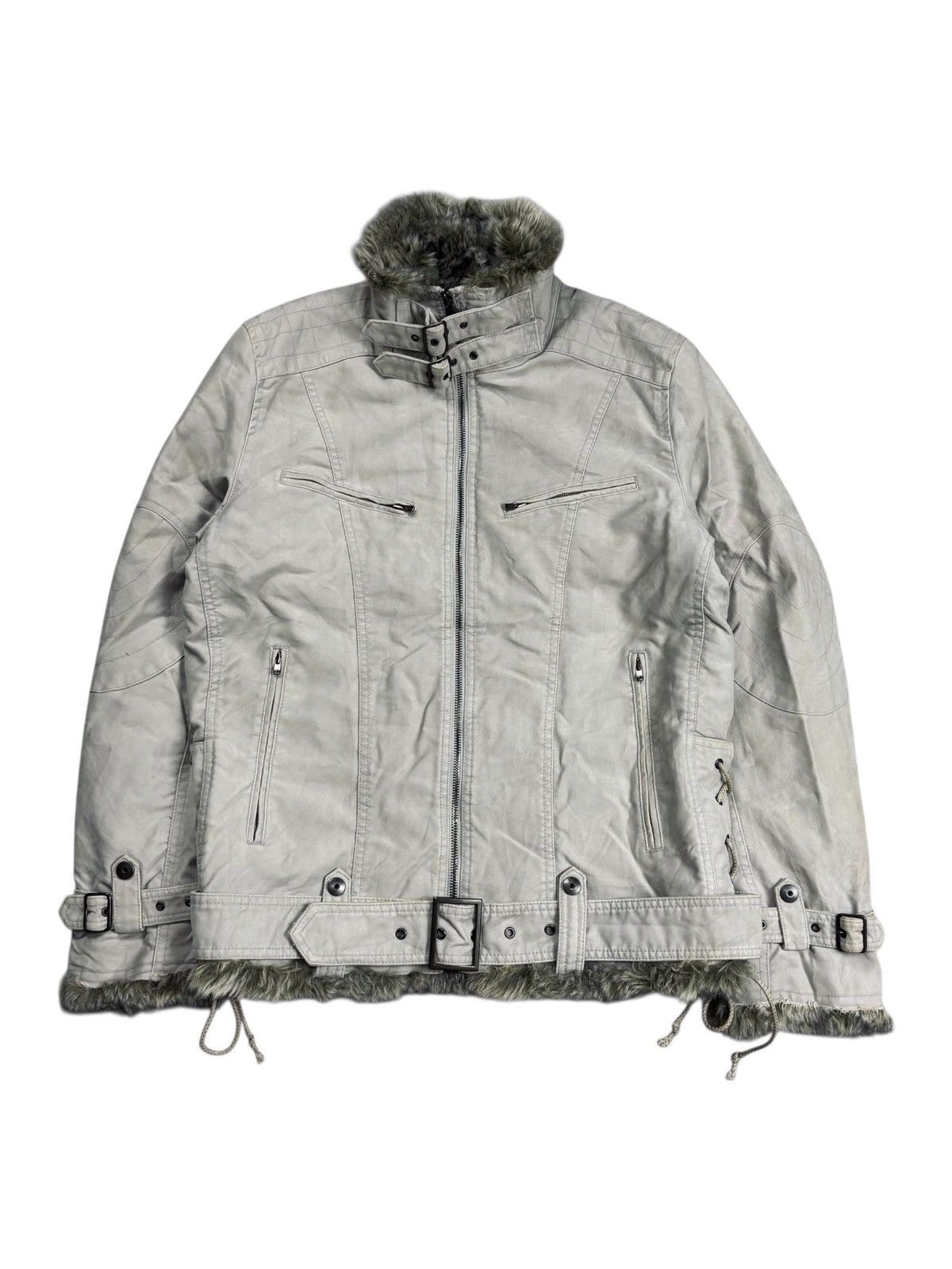 Yasuyuki Ishii 2000s Schlussel - Vkei Style Fur Interior Rider Jacket Size US M / EU 48-50 / 2 - 2 Thumbnail