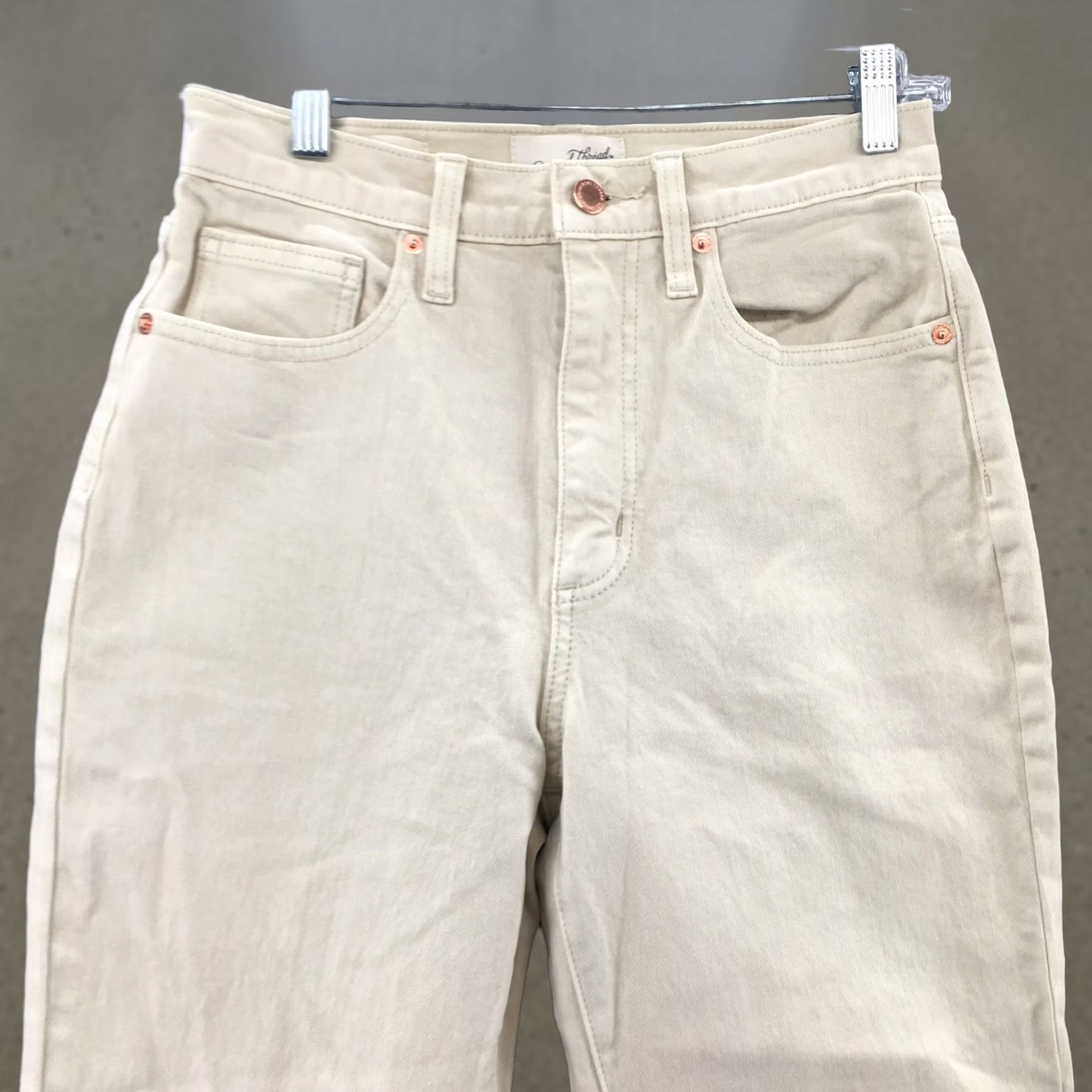 Vintage Universal Thread 90s Slim Straight Pants Womens 4 Regular Beige Cotton Blend NEW Size 27" / US 4 / IT 40 - 1 Thumbnail