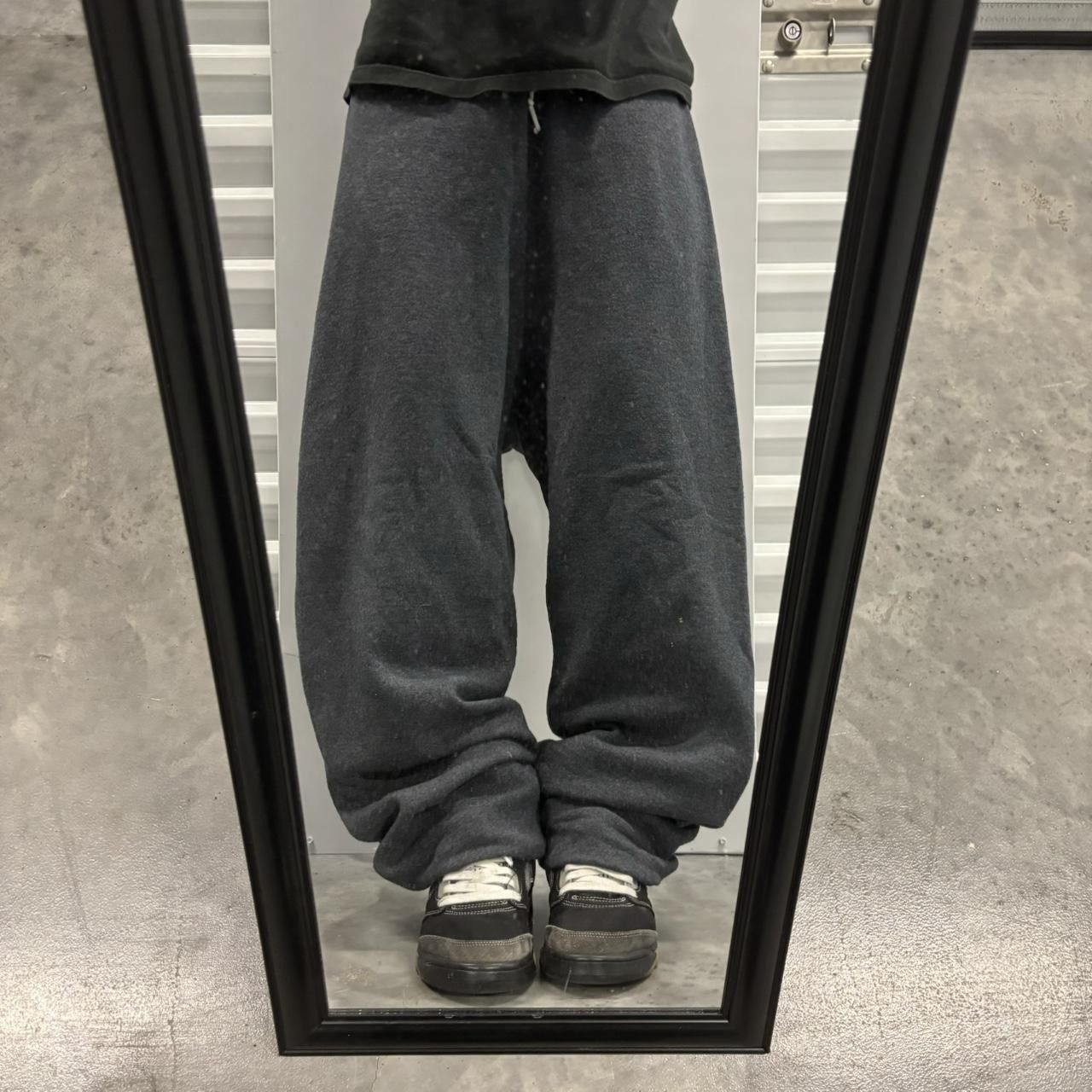 Japanese Brand × Vintage Crazy Vintage Y2K/2000s Baggy Dark Grey Skater Essential Sweatpants! Size US 34 / EU 50 - 1 Thumbnail