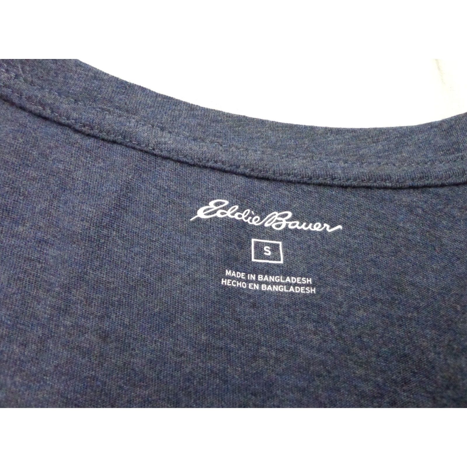 Eddie Bauer VINTAGE Eddie Bauer Womens Scoop Neck T-Shirt Regular Small Heather Midnight Navy Blue Cotton Blend Solid Short Sleeve Size S / US 4 / IT 40 - 4 Thumbnail