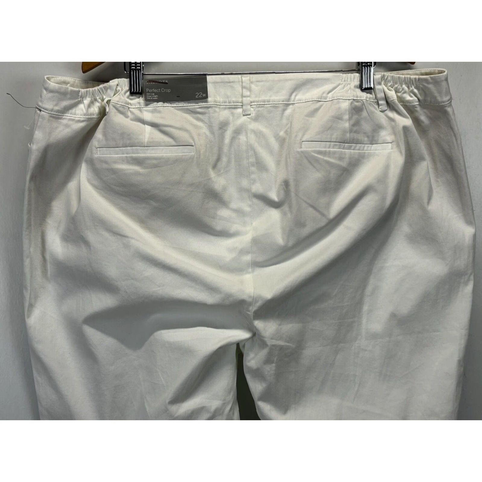 Talbots Talbots Perfect Crop Chino Pants 22W Plus White Slim Ankle Button Womens Size 40" / US 18 - 4 Thumbnail