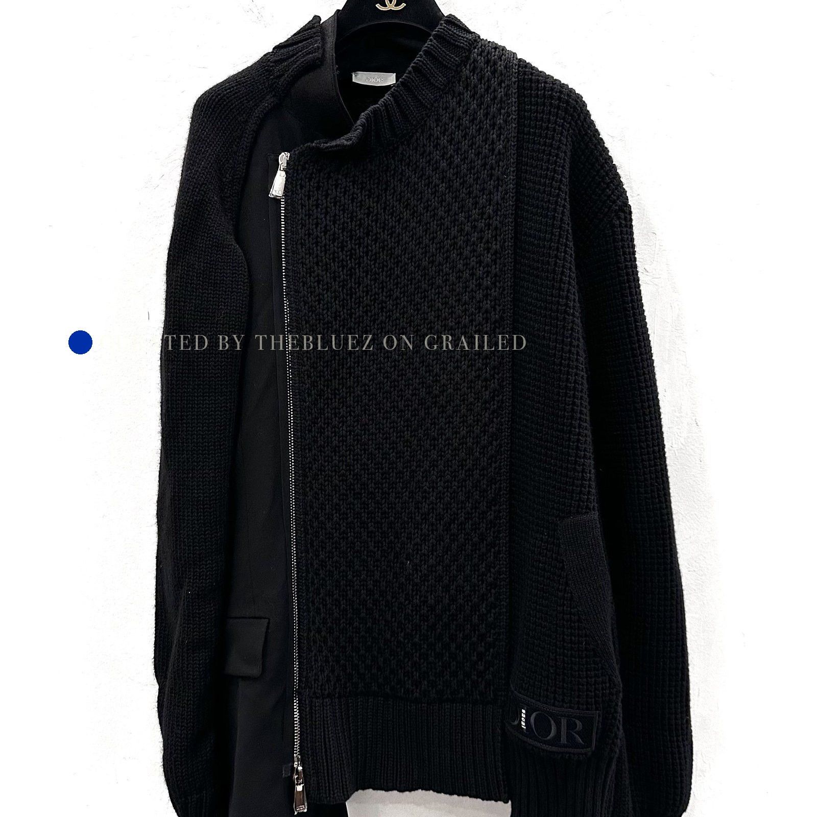 Dior Cozy Zip Knit Sweater in Black Size US XL / EU 56 / 4 - 1 Thumbnail