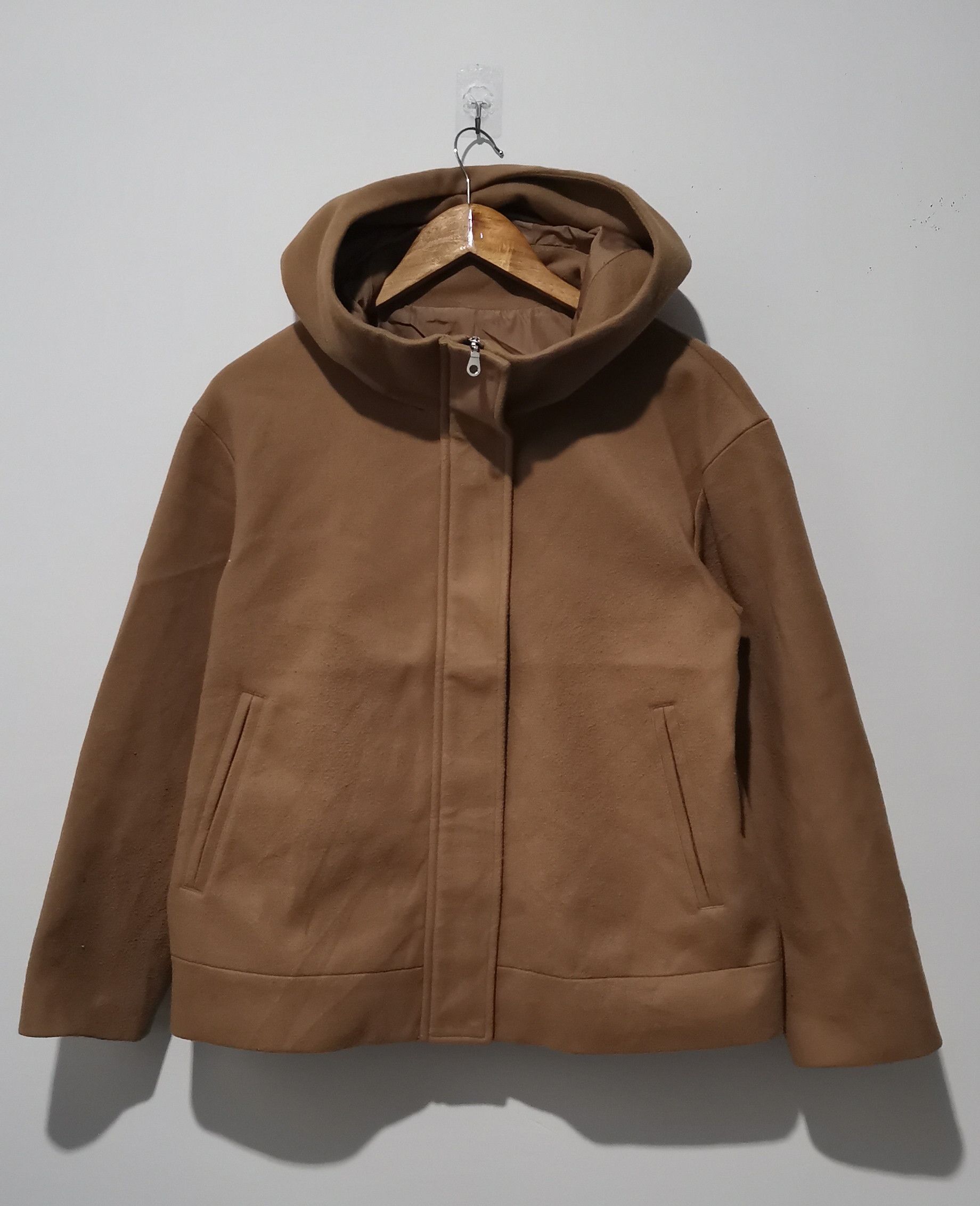 GU (GU) COZY MELTON Short Hoodie Coat-M Size M / US 6-8 / IT 42-44 - 1 Thumbnail