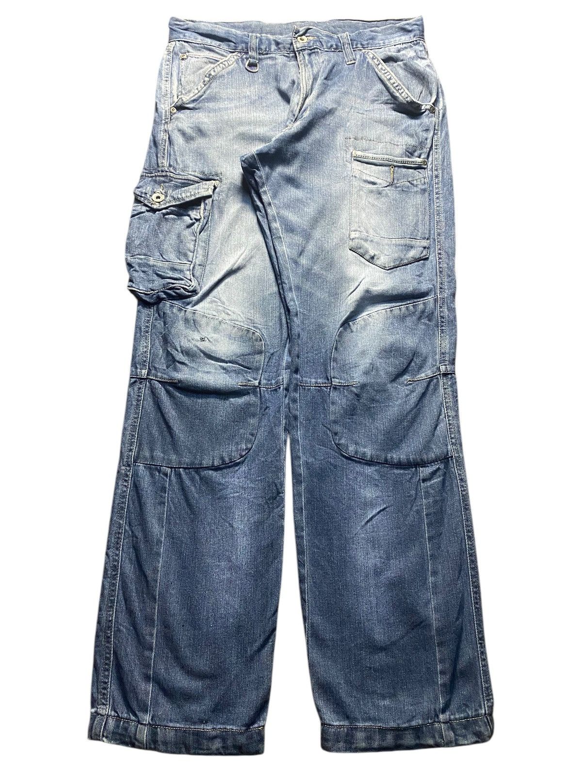 Vintage Baggy blue cargo pants featuring multiple pocket Size US 32 / EU 48 - 1 Thumbnail