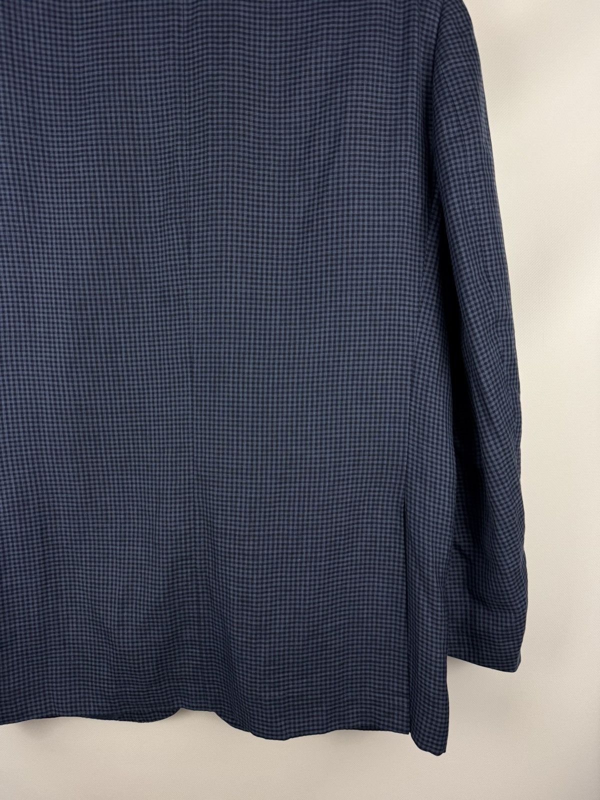 Ermenegildo Zegna Ermenegildo Zegna Duo Wool Silk Linen Checked Blazer Jacket Size 46R - 16 Thumbnail