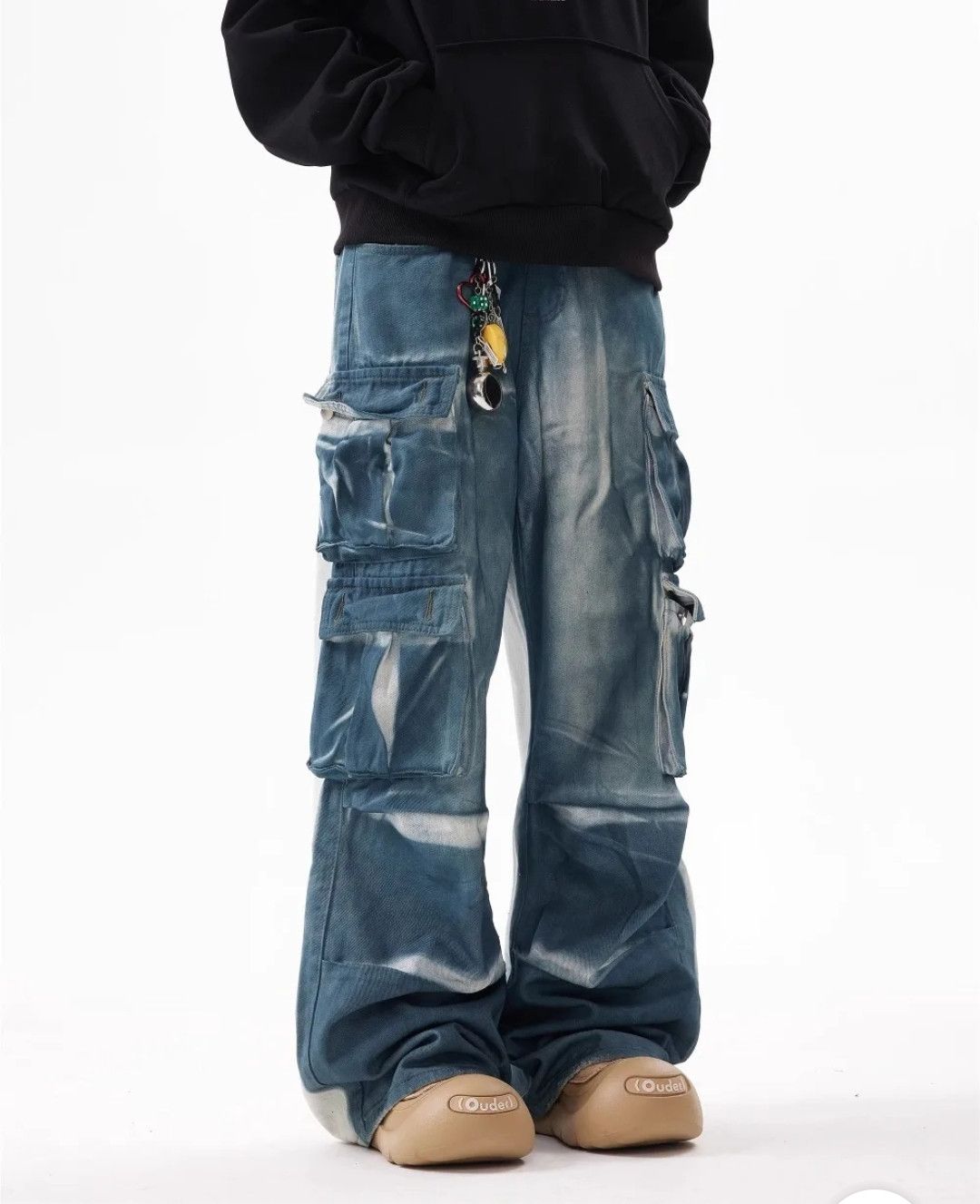 Japanese Brand Retro Tie Dye Gradual Change Structure Pocket Jeans Size US 29 - 2 Thumbnail