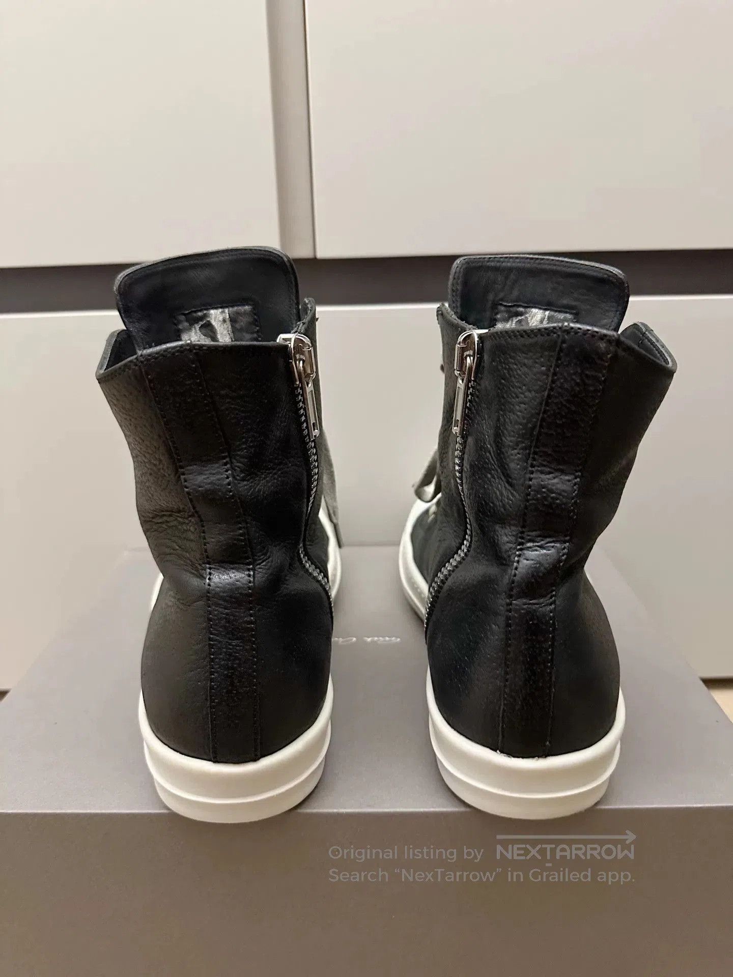 Rick Owens Ricki Owens RO High-Top Leather Zipper Sneakers. Size US 7 / EU 40 - 6 Thumbnail