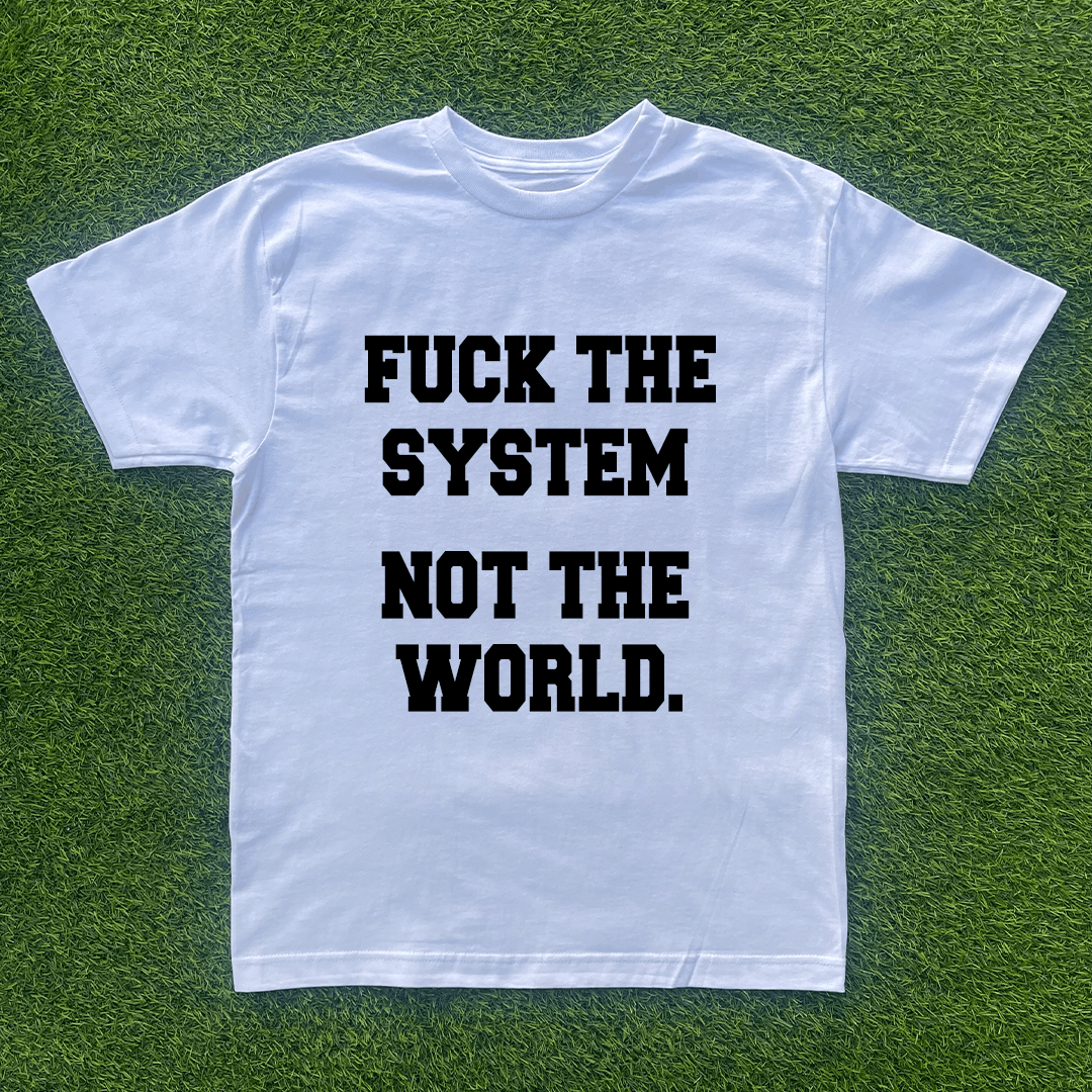 Vintage F THE SYSTEM NOT THE WORLD TSHIRT Size US XL / EU 56 / 4 - 1 Preview