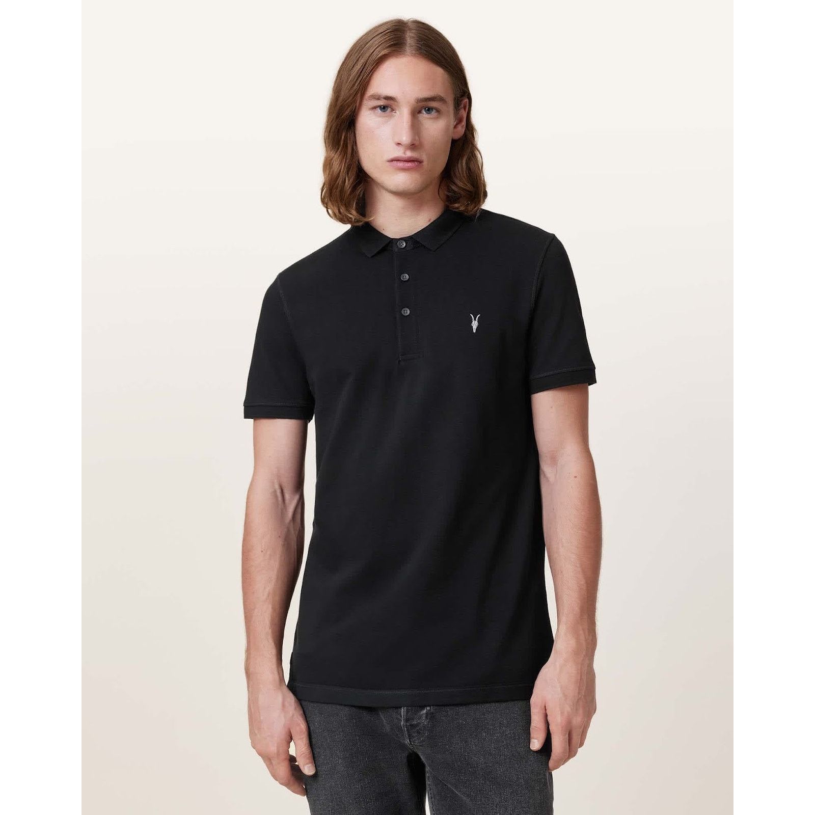 Allsaints ALLSAINTS Black Polo Short Sleeve Size US XL / EU 56 / 4 - 1 Thumbnail