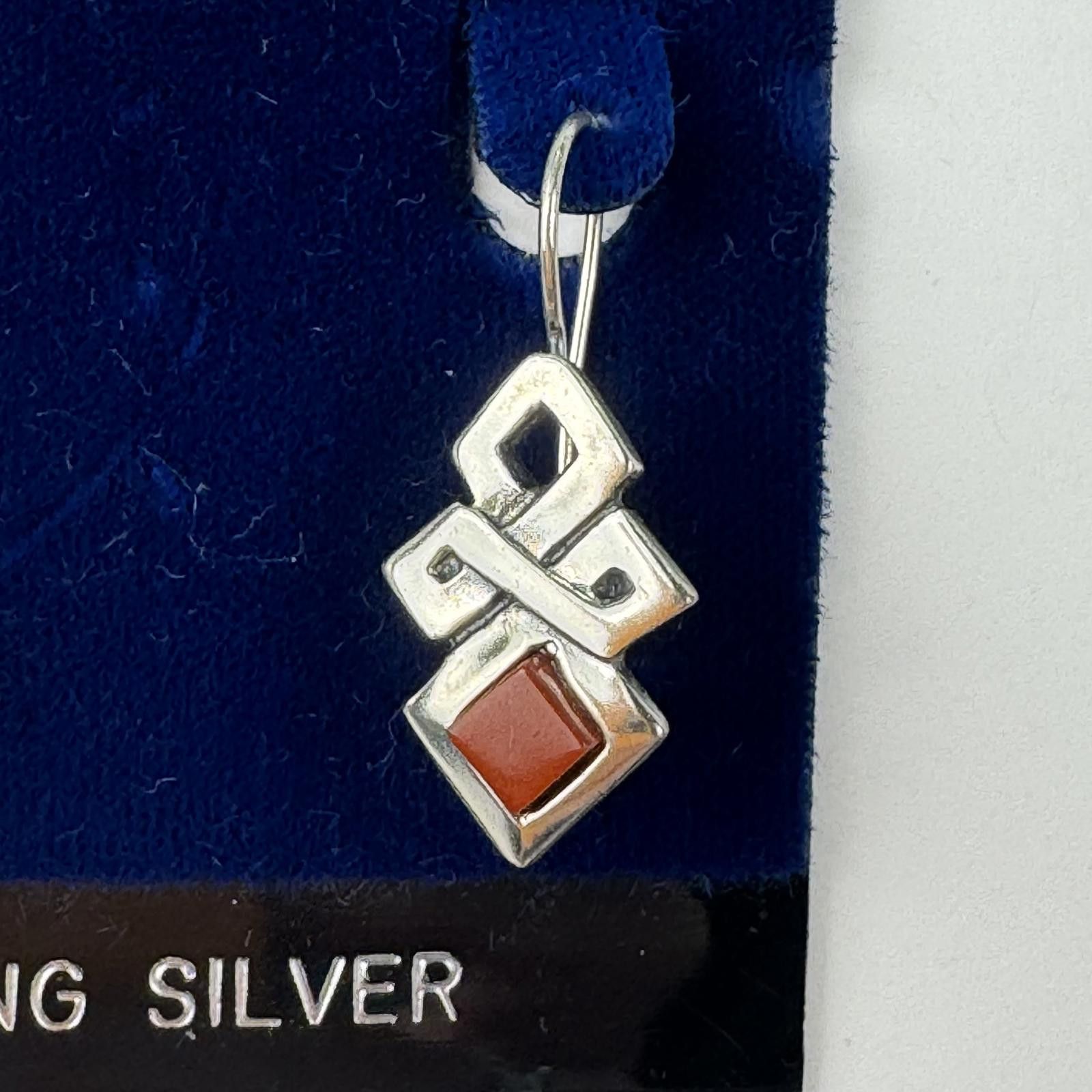 Other Sterling Silver Orange Dangle Drop Filigree Earrings Size ONE SIZE - 4 Thumbnail