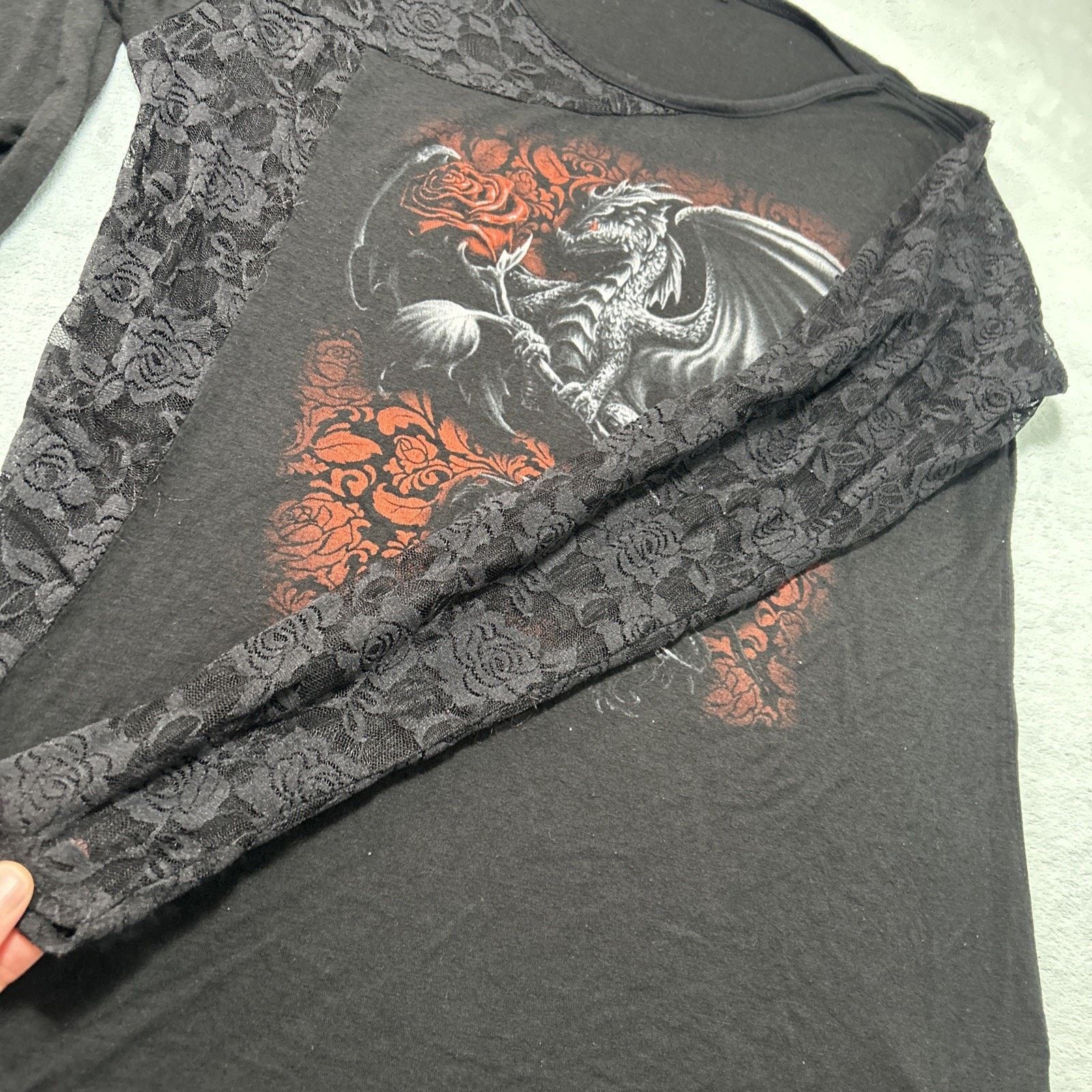 Affliction Spiral Direct Gothic Affliction Style Top 2XL Dragon Floral Size XXL / US 16-18 / IT 52-54 - 7 Thumbnail