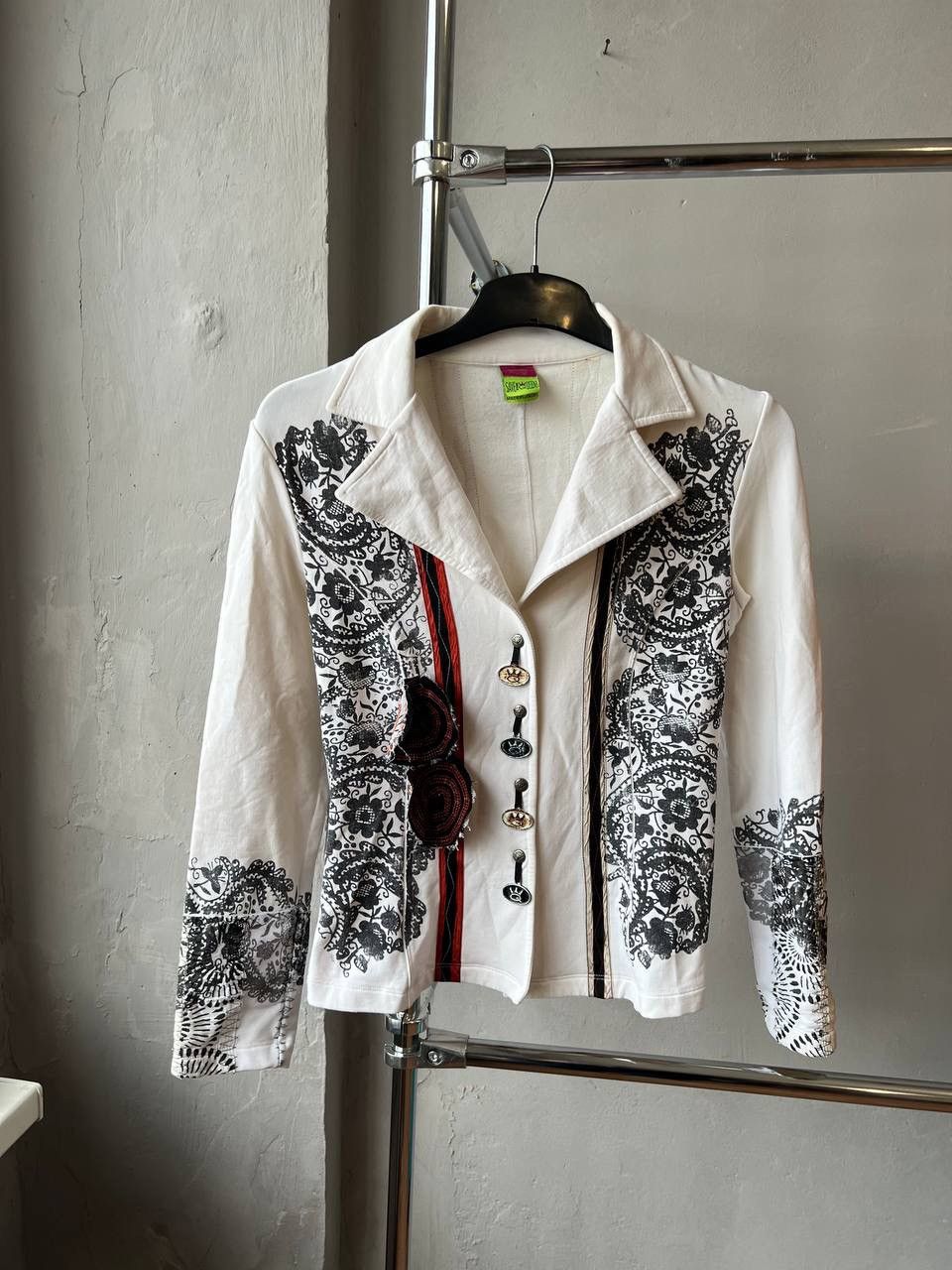 Designer SAVE THE QUEEN ARTISTIC LACE INSPIRED RARE WOMAN BLAZER L Size L / US 10 / IT 46 - 2 Thumbnail