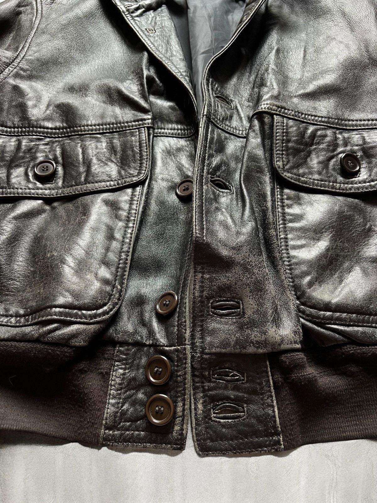 Vera Pelle × Vintage VINTAGE LEATHER JACKET BUTTON UP BOMBER 90s VERA PELLE y2k Size US M / EU 48-50 / 2 - 5 Thumbnail