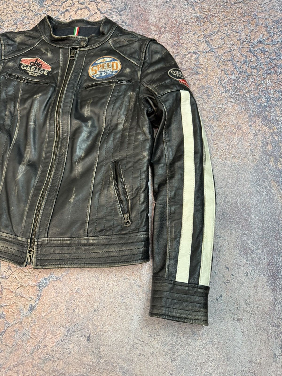 Harley Davidson Vintage Y2K Leather Jacket Bomber Opium Red Bul Style Size M / US 6-8 / IT 42-44 - 5 Thumbnail