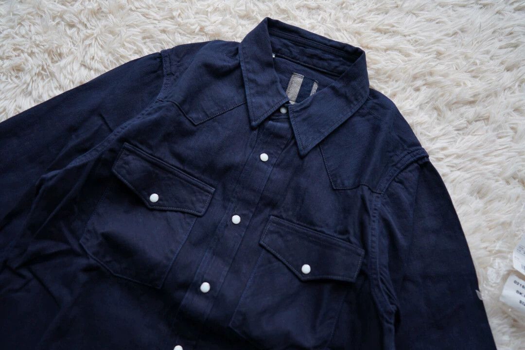 Visvim Blue Long-Sleeve Button-Up Shirt with Chest Pockets - S Size US S / EU 44-46 / 1 - 1 Thumbnail