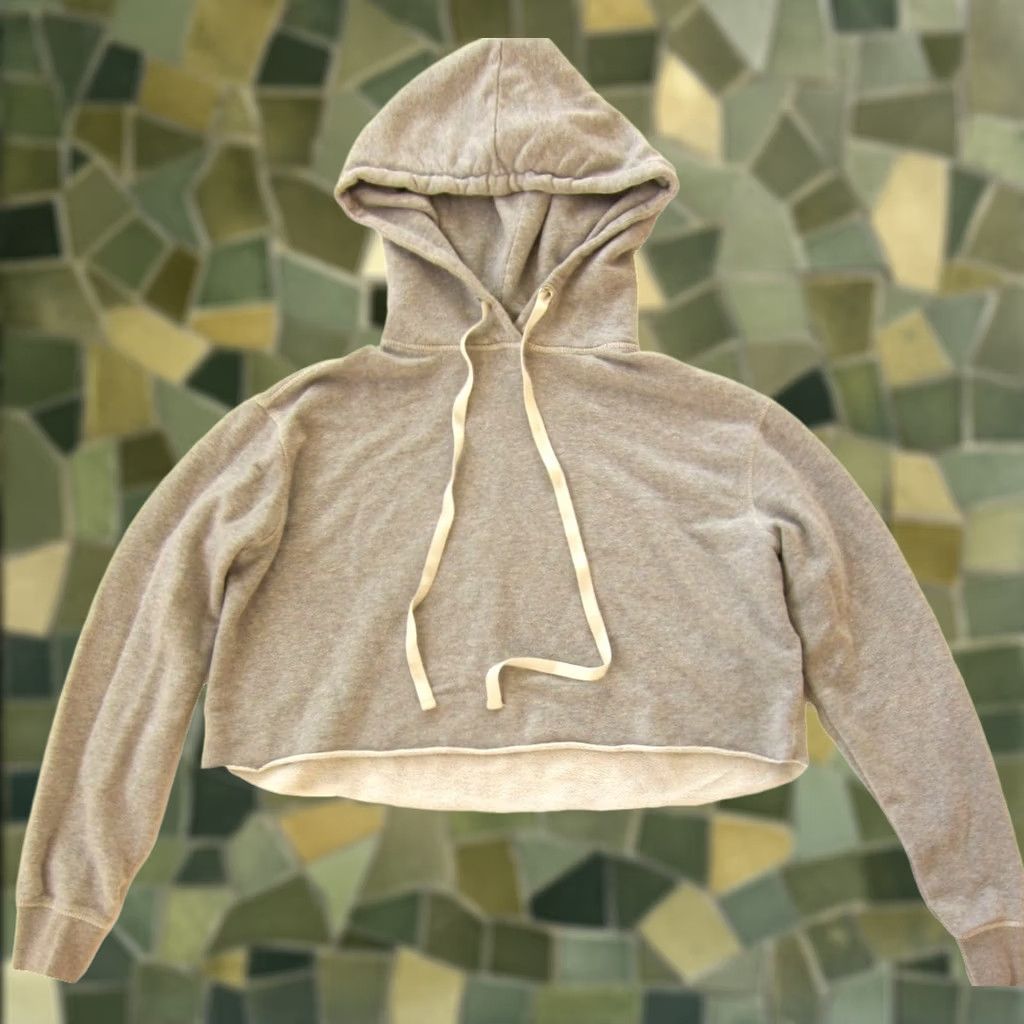 Allsaints ALLSAINTS Soft Cotton Stretch Grey Cut Off Cropped Hoodie Sweatshirt Women Small Size S / US 4 / IT 40 - 1 Thumbnail