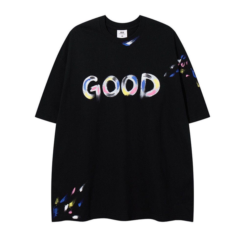 Japanese Brand × Vintage Trendy paint printed cotton casual letter loose T-shirt Size US M / EU 48-50 / 2 - 1 Thumbnail