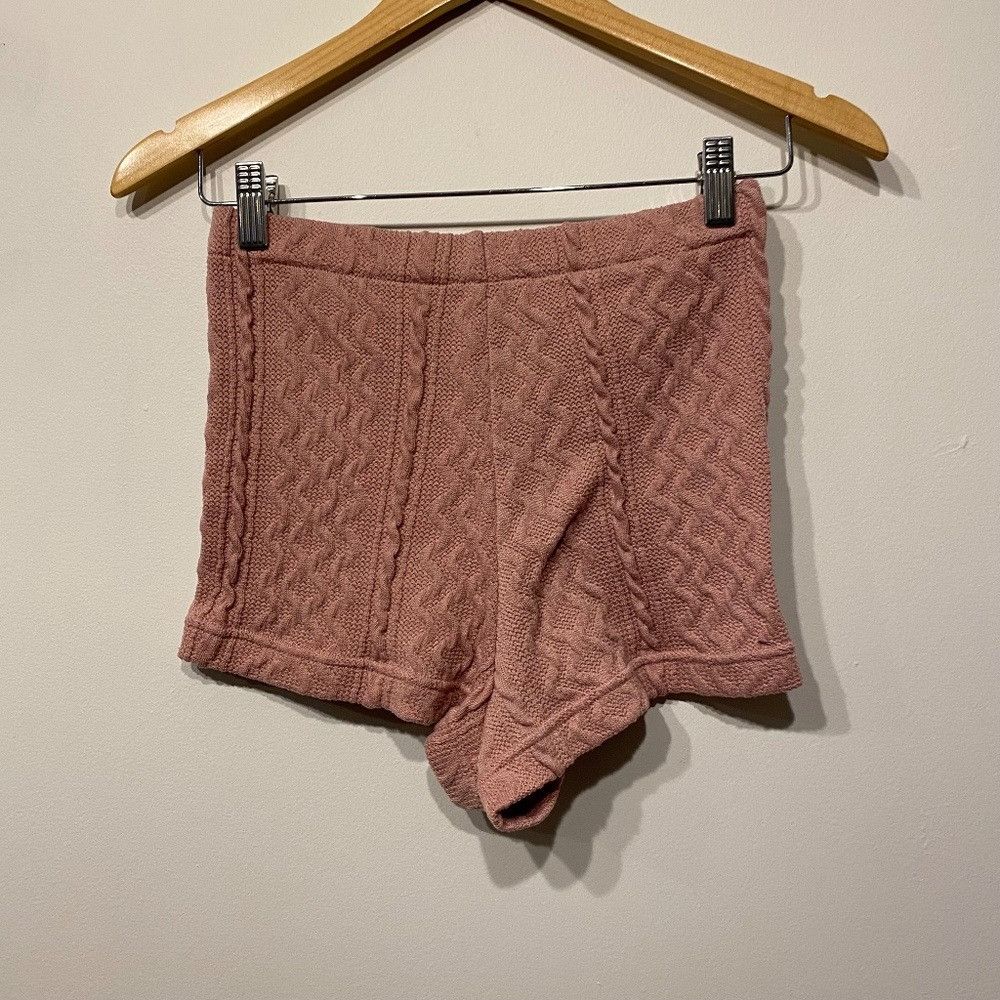 Anthropologie Anthropologie Light Pink Cable Knit High Rise Coquette Mini Size 26" / US 2 / IT 38 - 3 Thumbnail