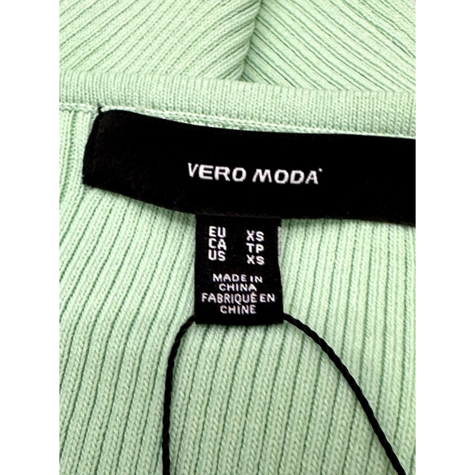 Other Vero Moda Top Helena Ribbed Cropped Halter Mint Green XS NWT Size XS / US 0-2 / IT 36-38 - 9 Thumbnail