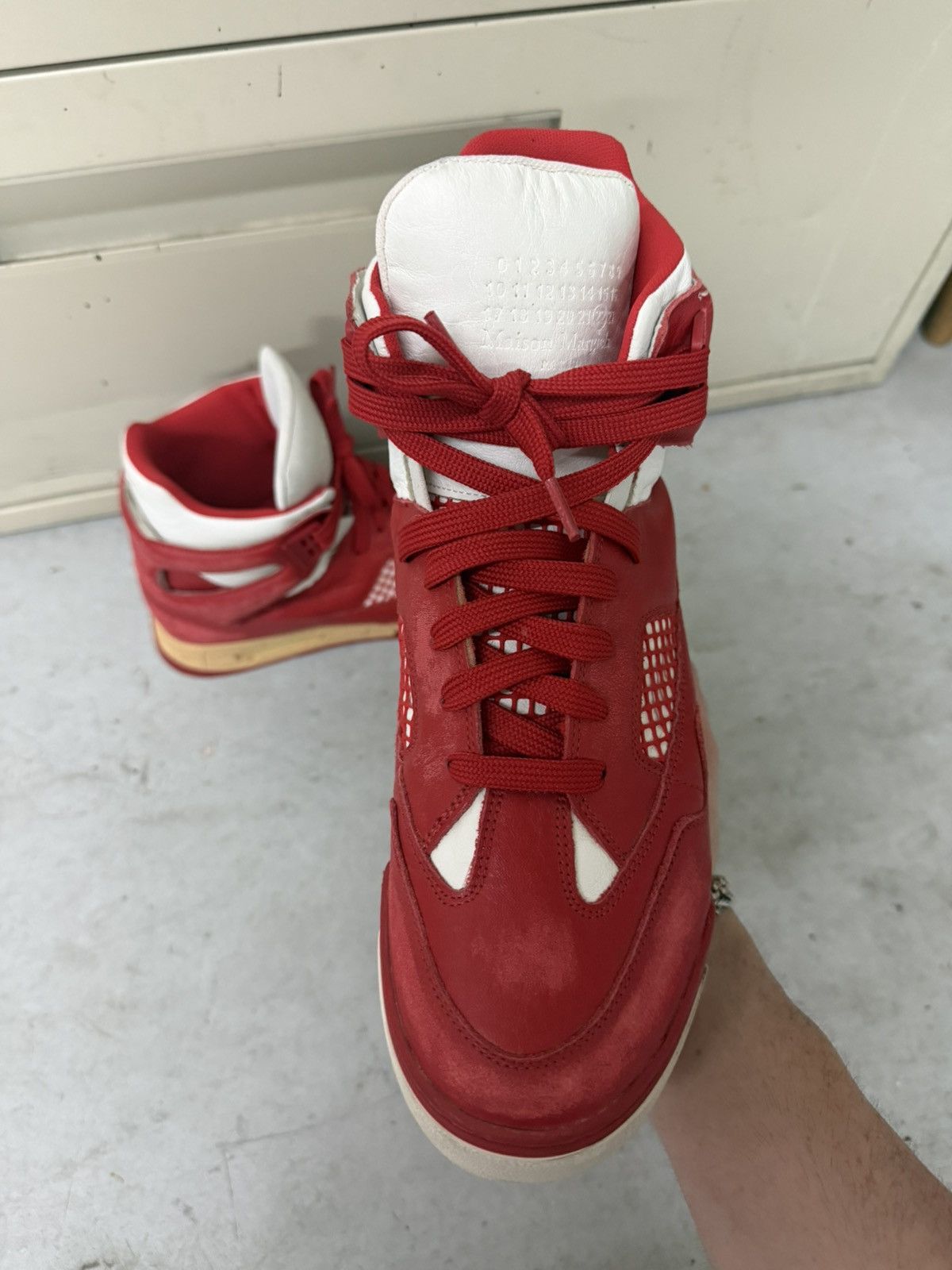 Maison Margiela Maison Margirla DDSTCK Hightop Red Size US 9 / EU 42 - 5 Thumbnail