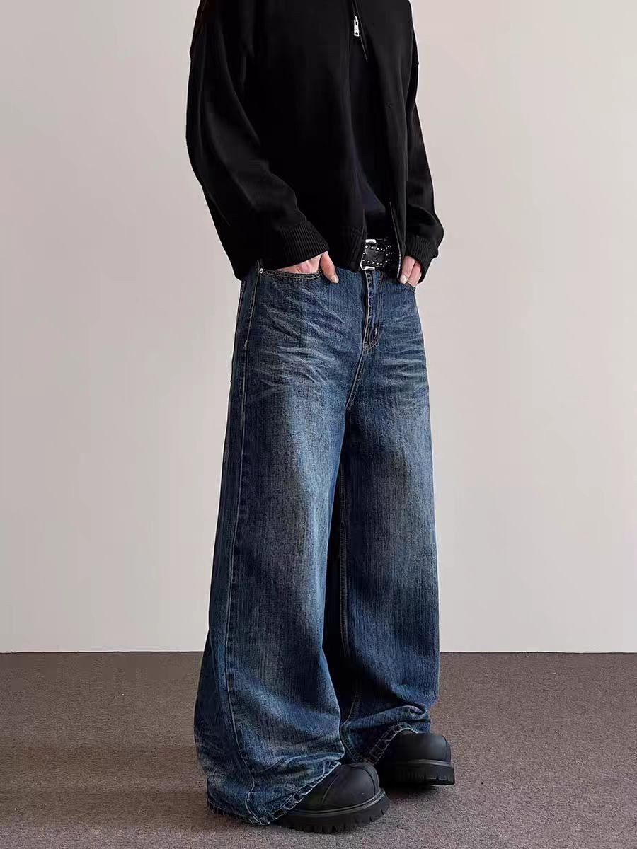 Japanese Brand × Jean Vintage washed cat whisker design micro flare jeans Size US 34 / EU 50 - 1 Thumbnail