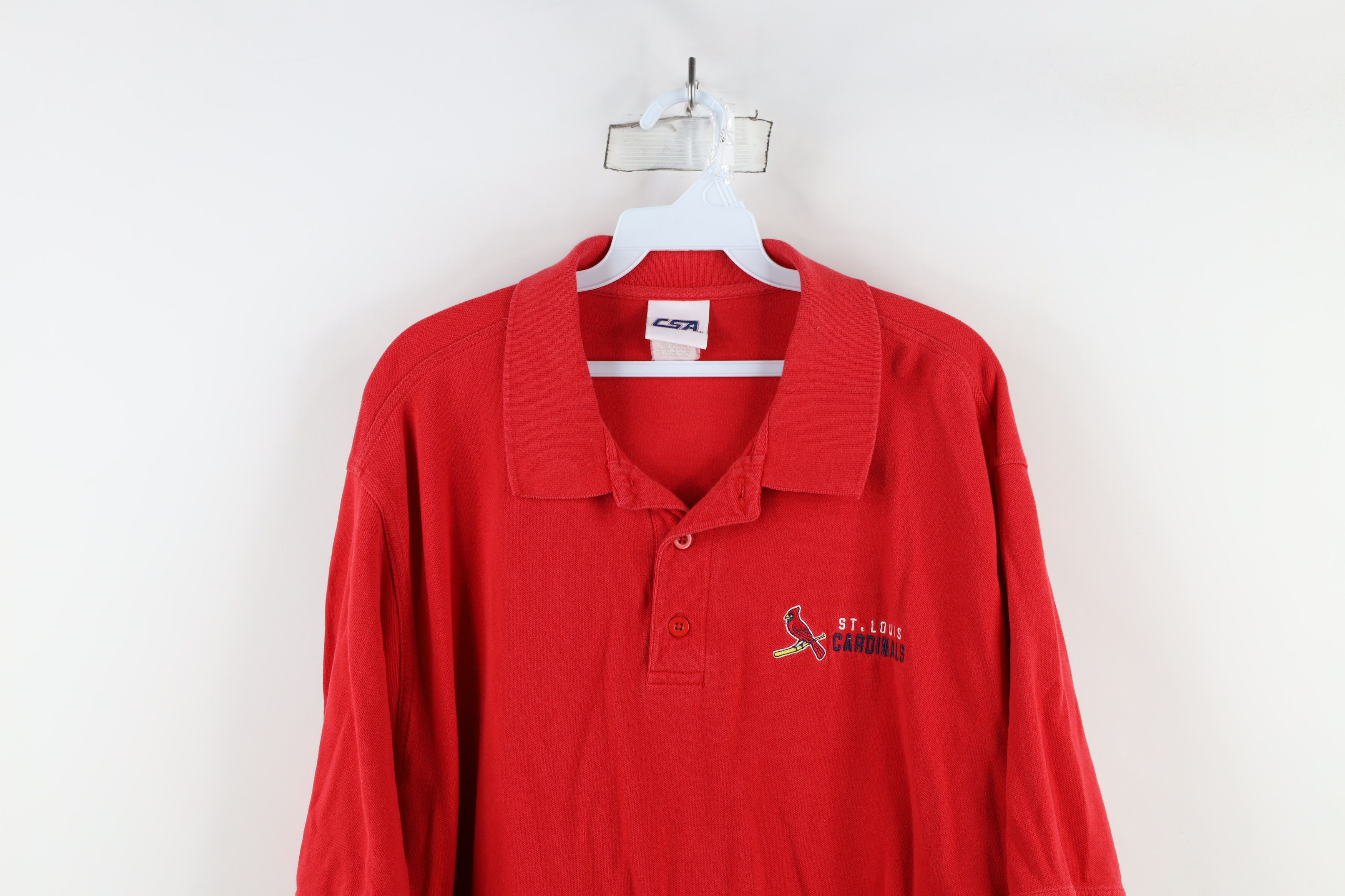 Vintage Vintage 90s Spell St Louis Cardinals Baseball Polo Shirt Red Size US XL / EU 56 / 4 - 2 Thumbnail