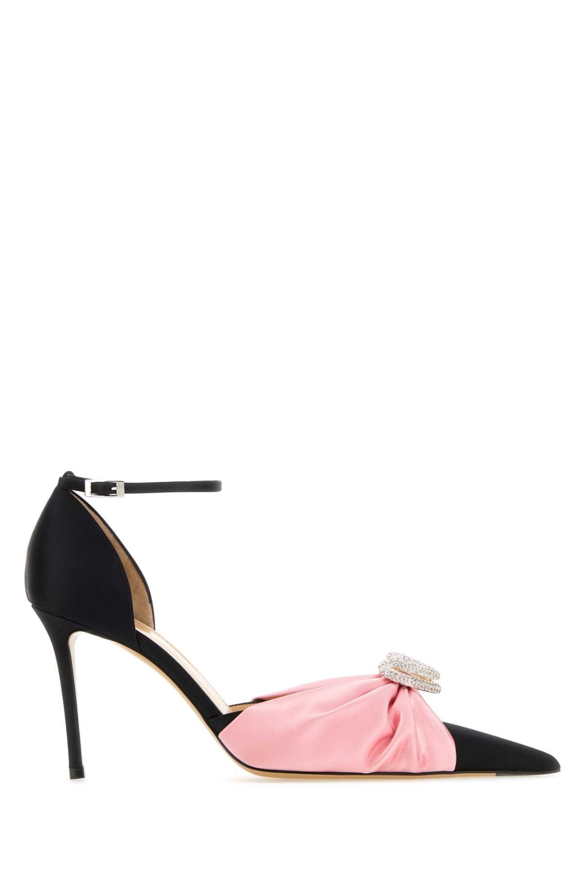 image of Mach&mach Black Satin Pumps Shoes, Women's (Size 9)