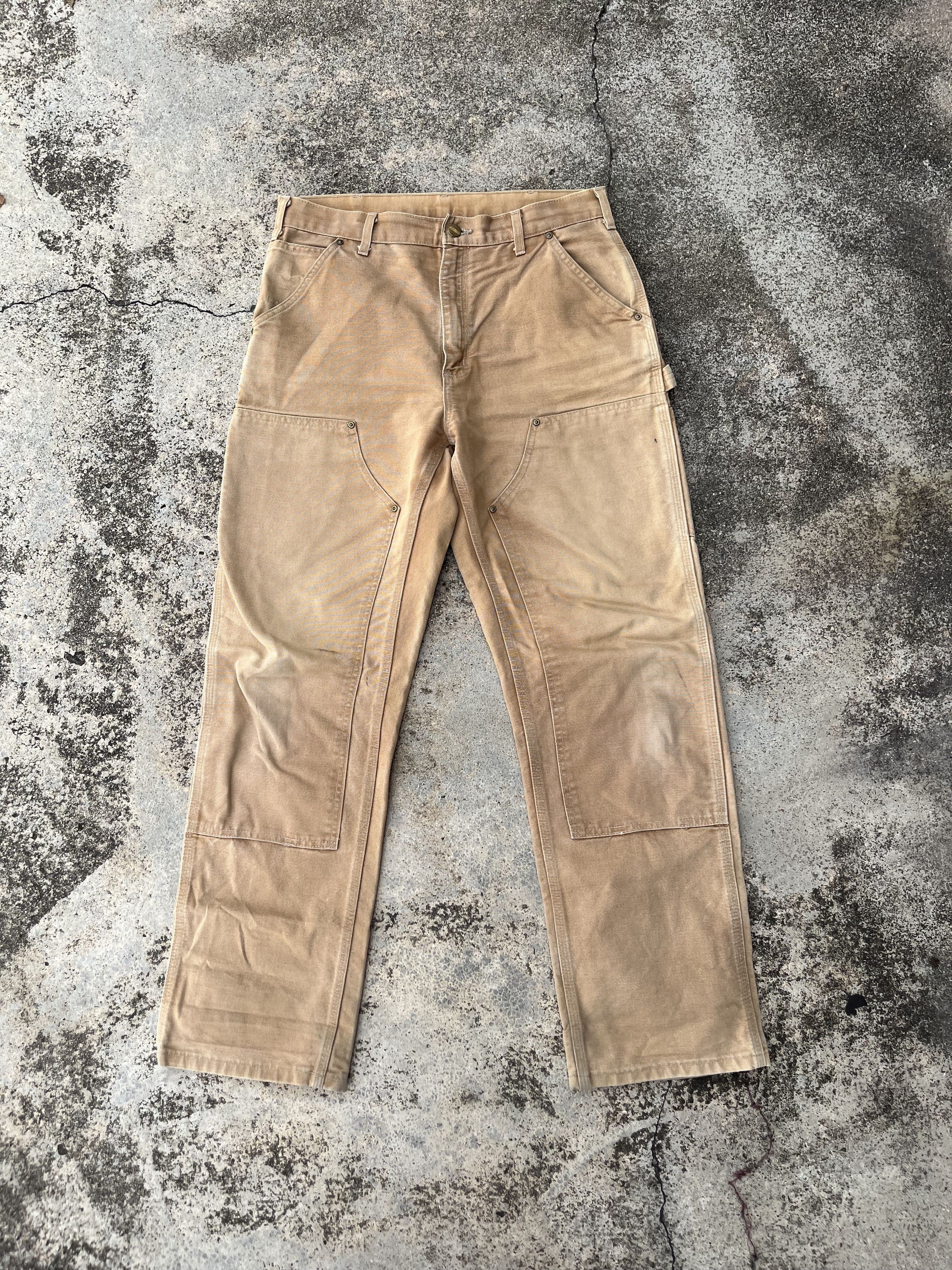 Carhartt Carhatt Double Knee Dungaree Sun Faded Distressed Pants Size US 34 / EU 50 - 3 Thumbnail