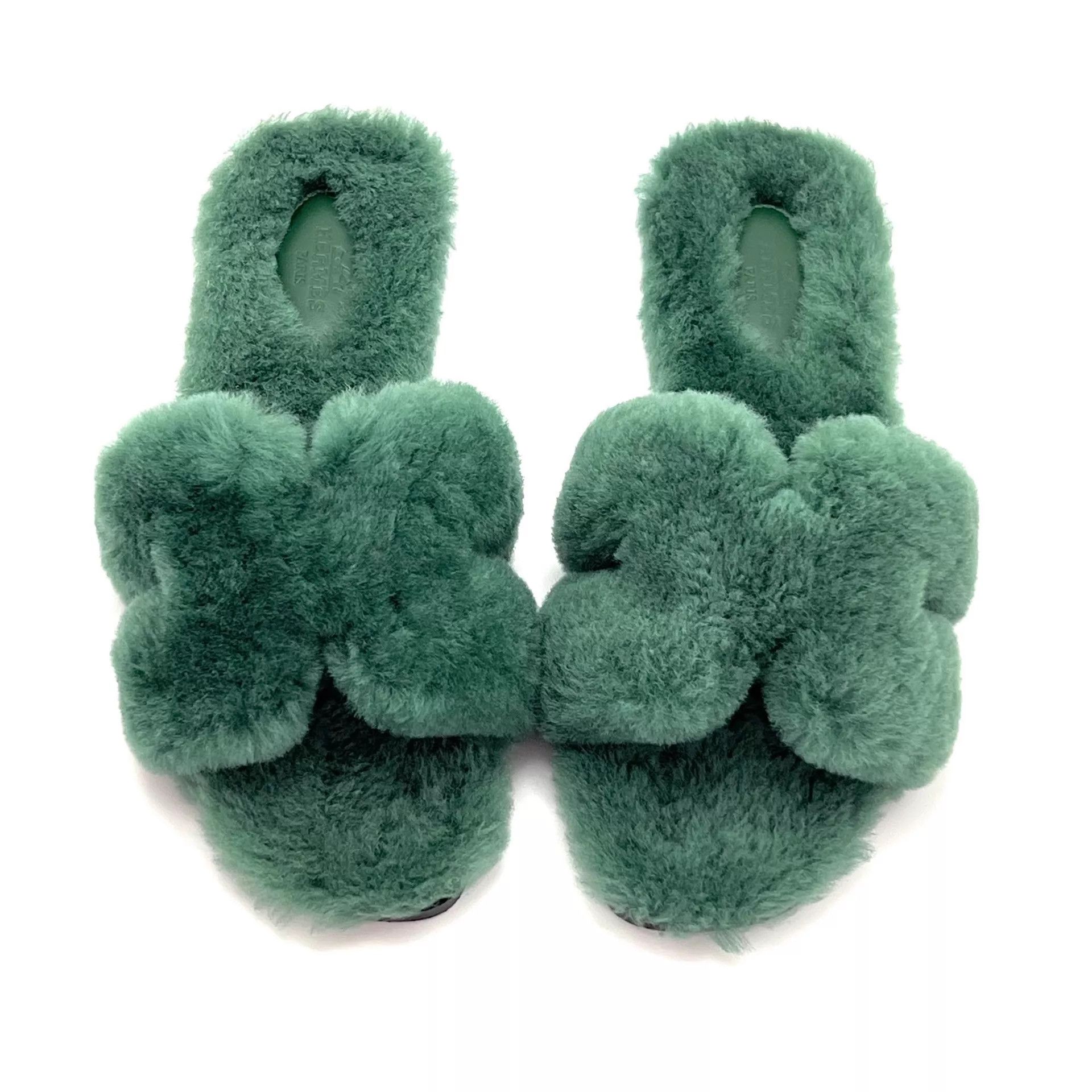 Hermes HERMES Oran H Fur Slippers 37.5 Size US 7 / IT 37 - 1 Thumbnail
