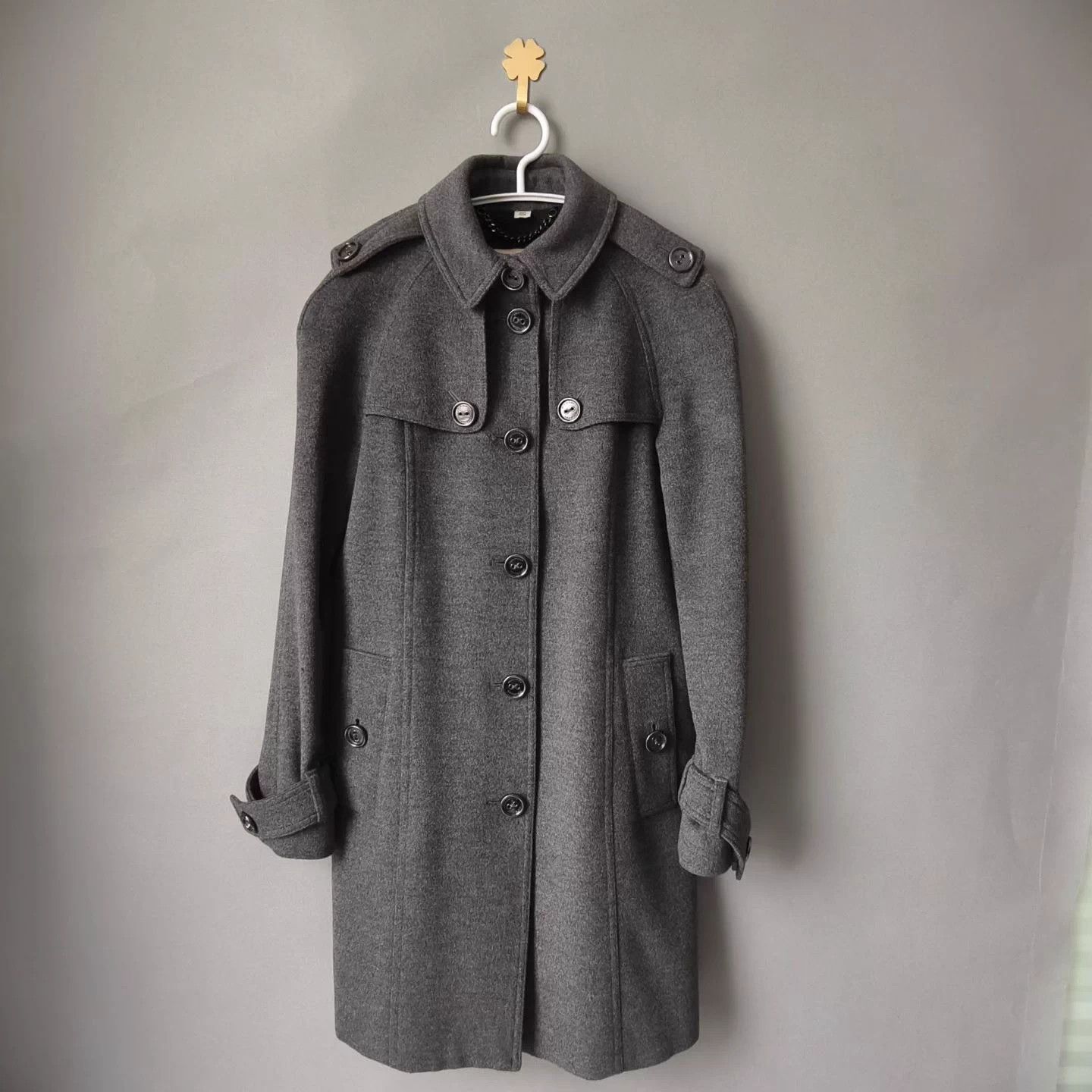 Burberry Burberry Women's Solid Wool Cashmere Coat UK4 Size XS / US 0-2 / IT 36-38 - 1 Thumbnail