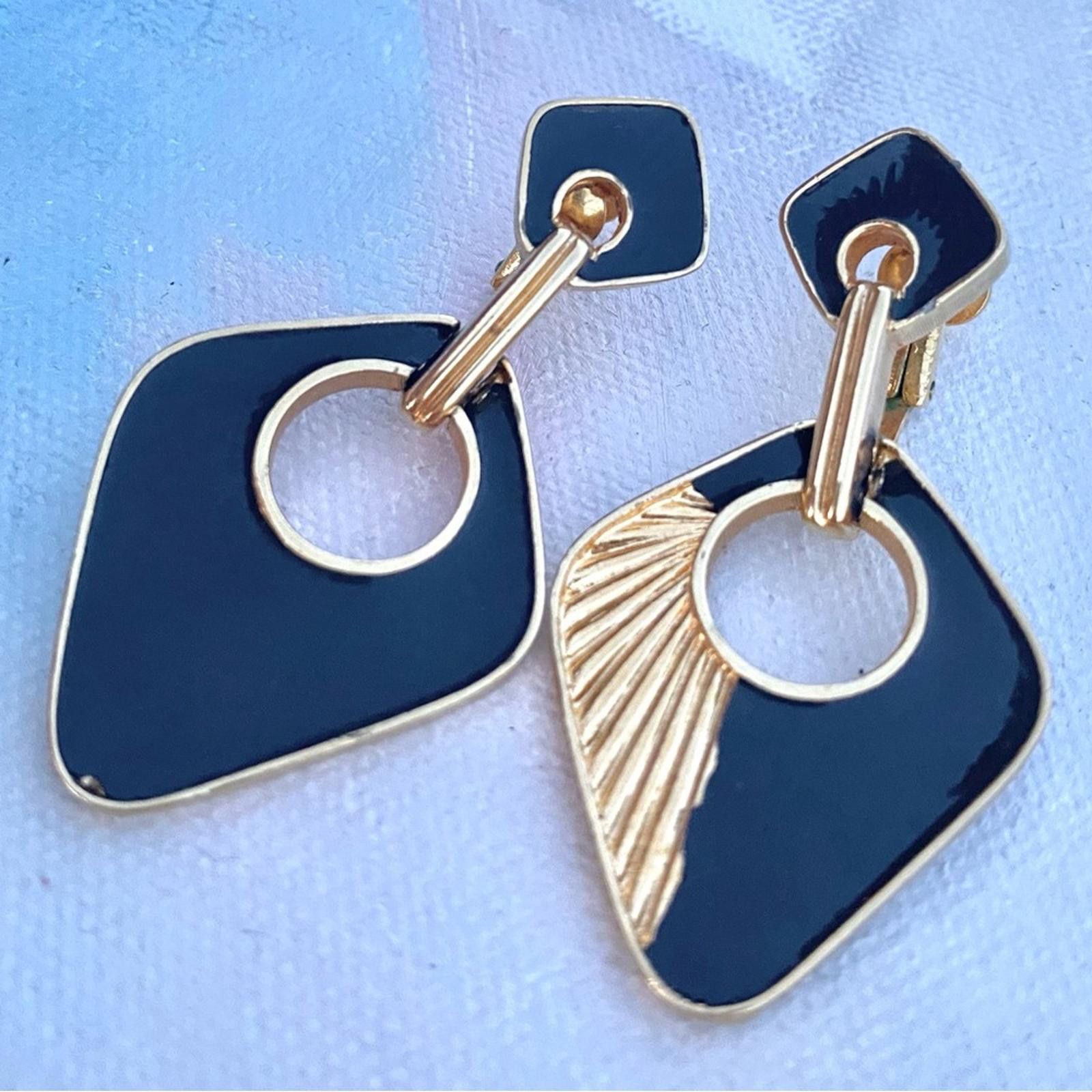 Other Rare Vintage Joseph Mazer JOMAZ Geometric Clip Earrings Size ONE SIZE - 3 Thumbnail