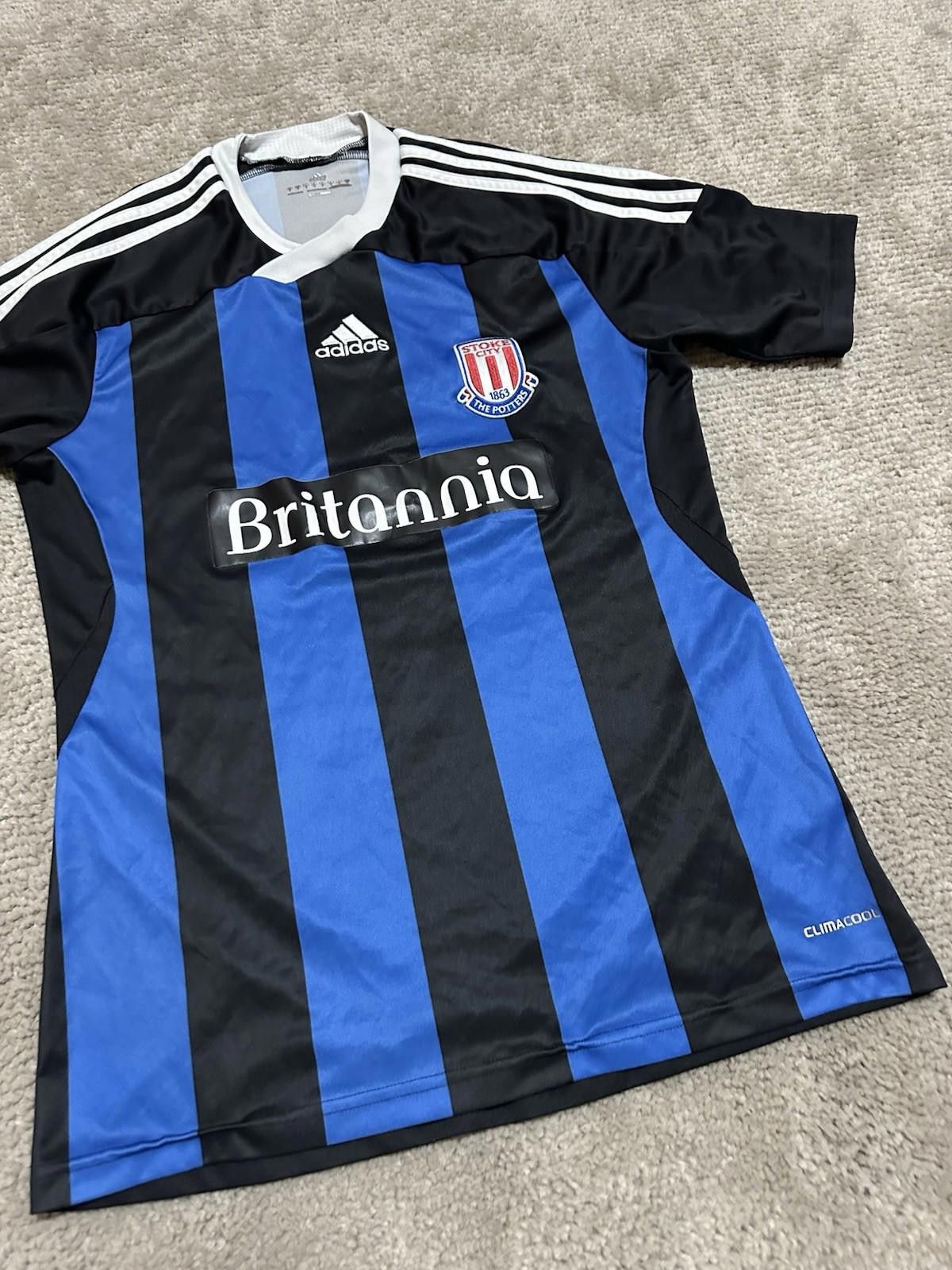 Adidas STOKE CITY JERSEY AWAY 2011/2012 FOOTBALL SOCCER SHIRT Size US S / EU 44-46 / 1 - 2 Thumbnail